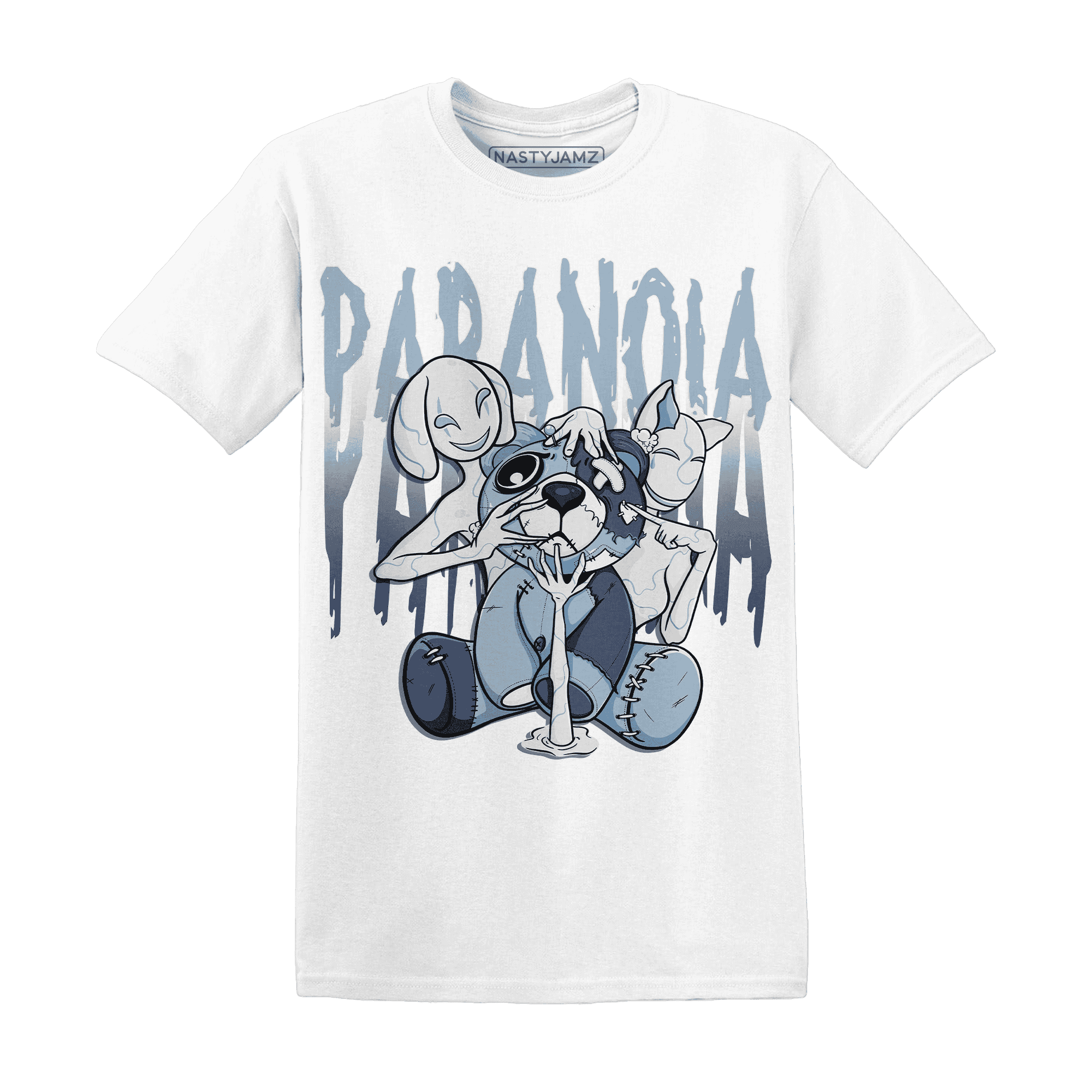 Mid Diffused Blue Grey 1s T Shirt Match Paranoia BER - NastyJamz