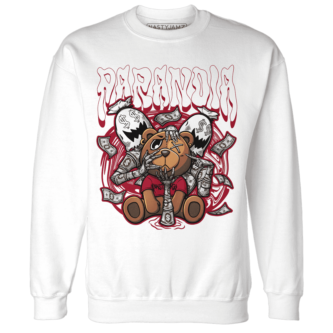 Retro Red Taxi 12s Sweatshirt Match Paranoia Money BER - NastyJamz