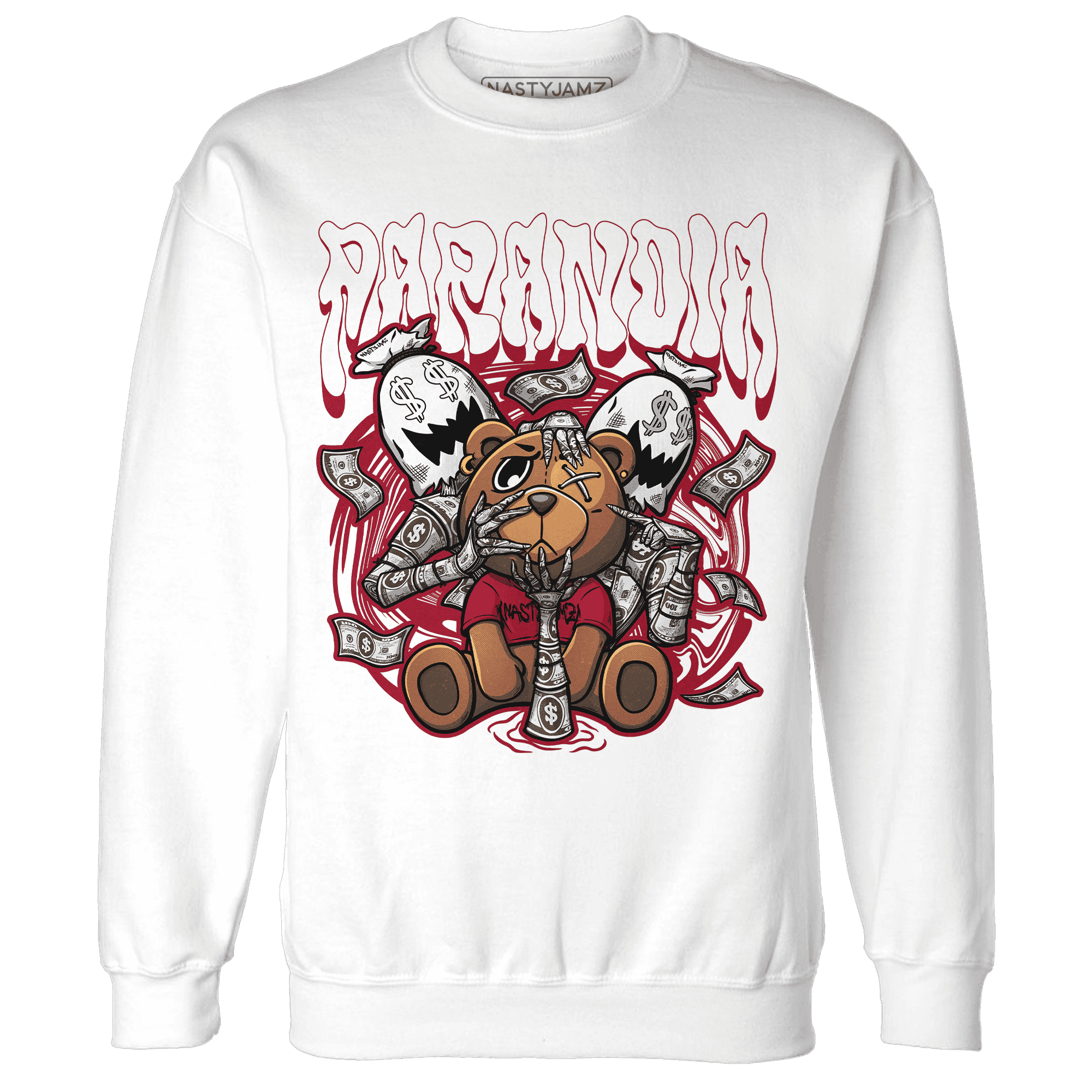 Retro Red Taxi 12s Sweatshirt Match Paranoia Money BER - NastyJamz