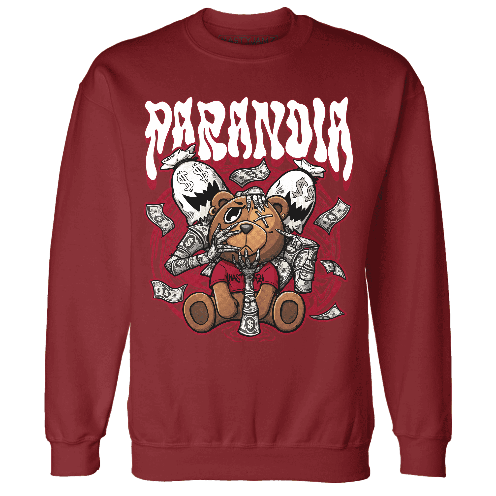 Retro Red Taxi 12s Sweatshirt Match Paranoia Money BER - NastyJamz