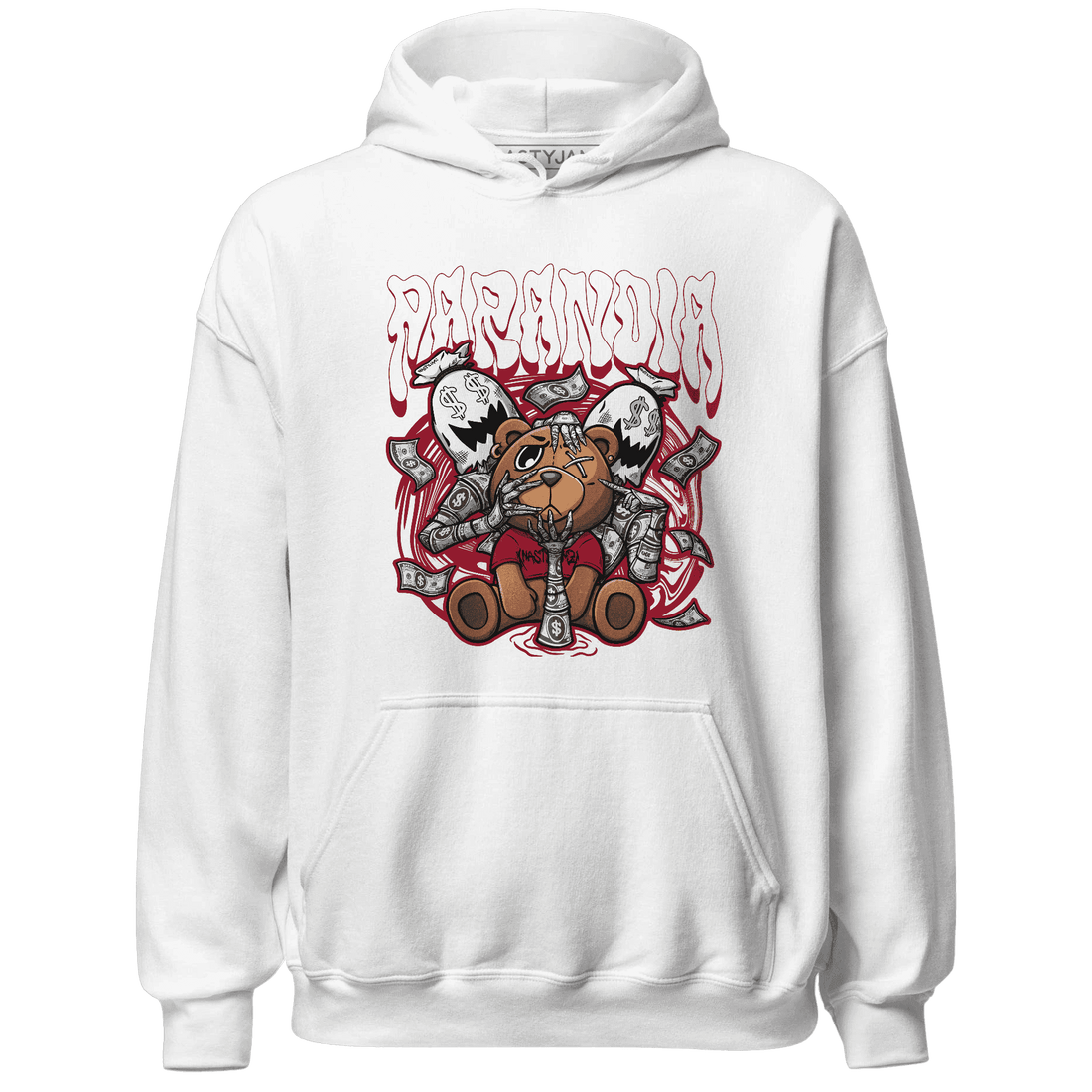 Retro Red Taxi 12s Hoodie Match Paranoia Money BER - NastyJamz