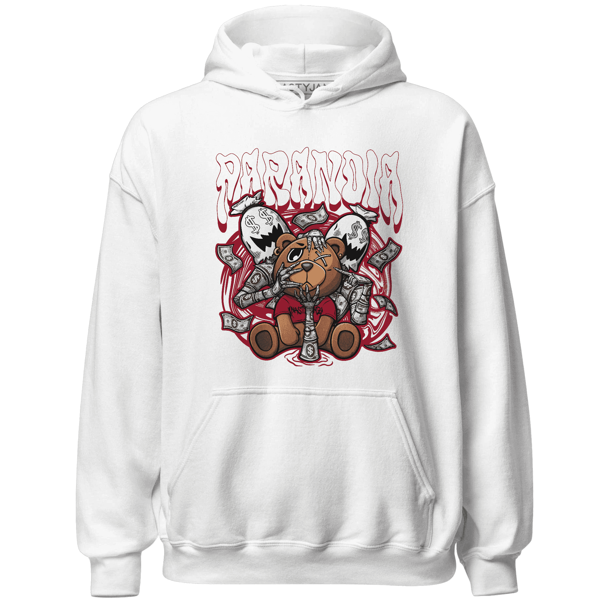 Retro Red Taxi 12s Hoodie Match Paranoia Money BER - NastyJamz