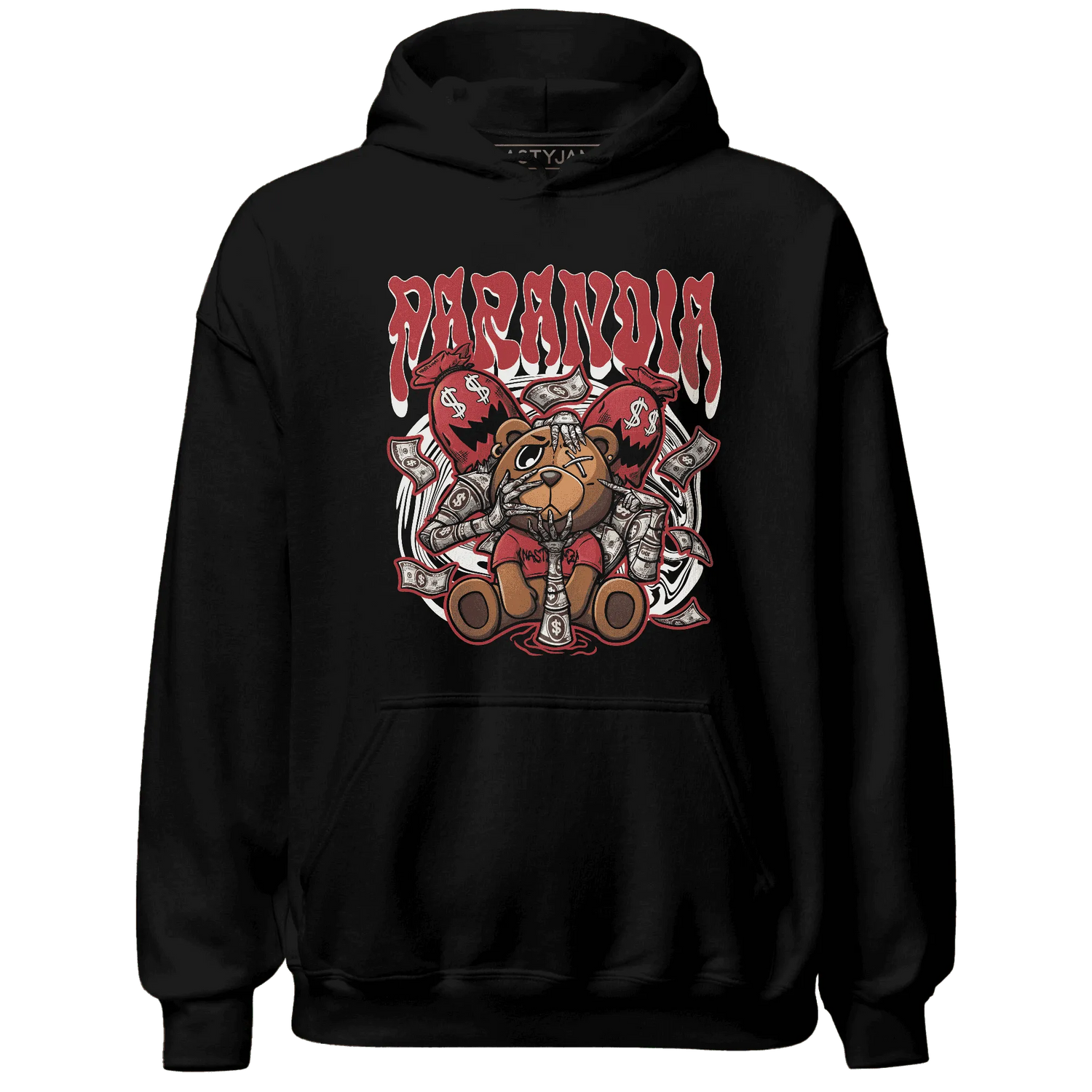 Black-Toe-Reimagined-Red-White-1s-NastyJamz-Hoodie-Match-Paranoia-Money-BER