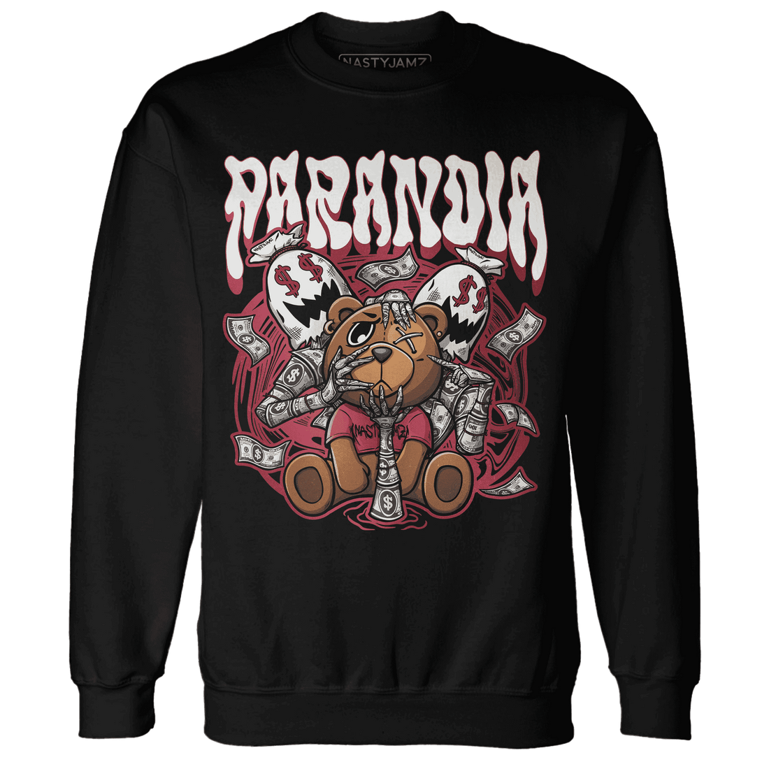 High 85 Metallic Burgundy 1s Sweatshirt Match Paranoia Money BER - NastyJamz