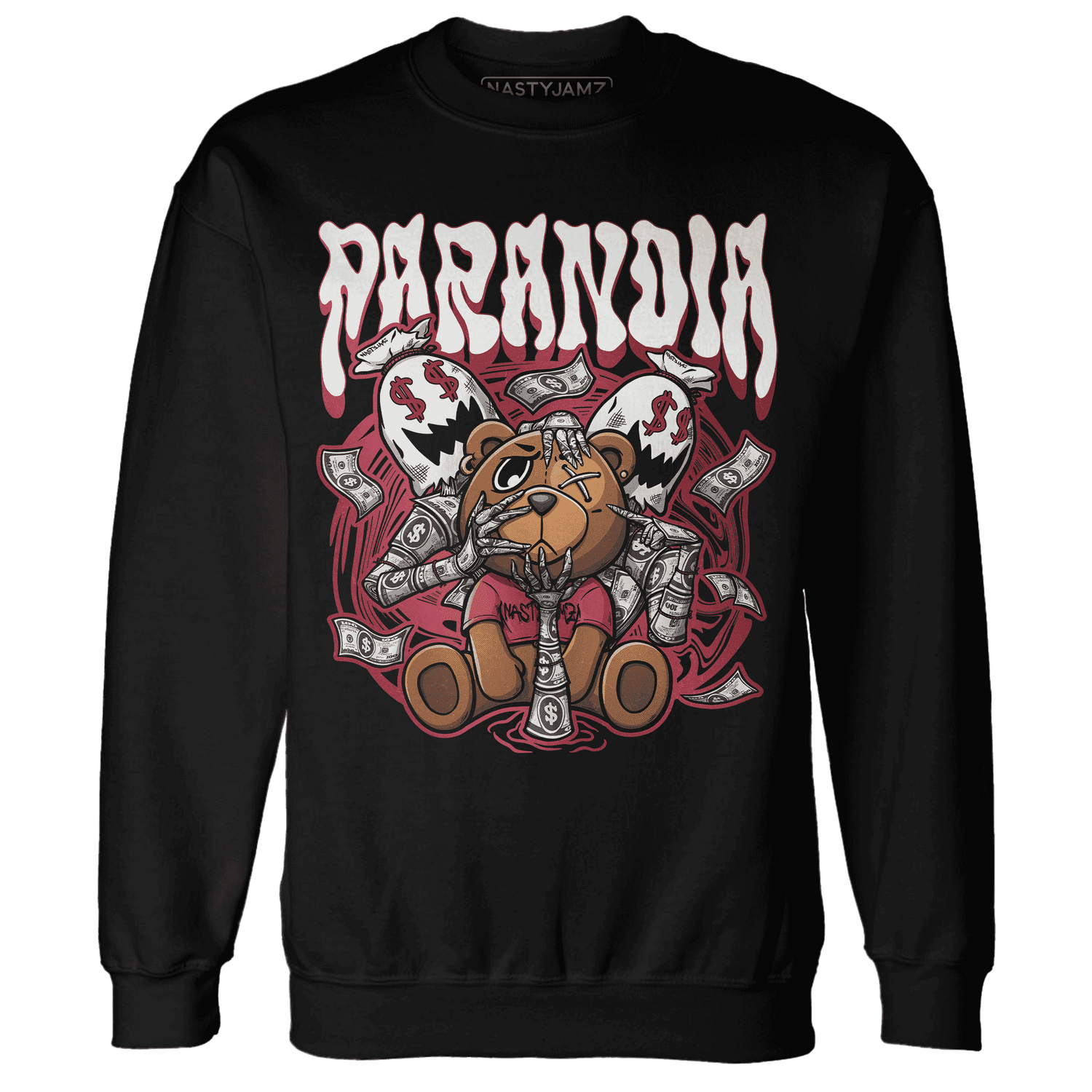 High 85 Metallic Burgundy 1s Sweatshirt Match Paranoia Money BER - NastyJamz