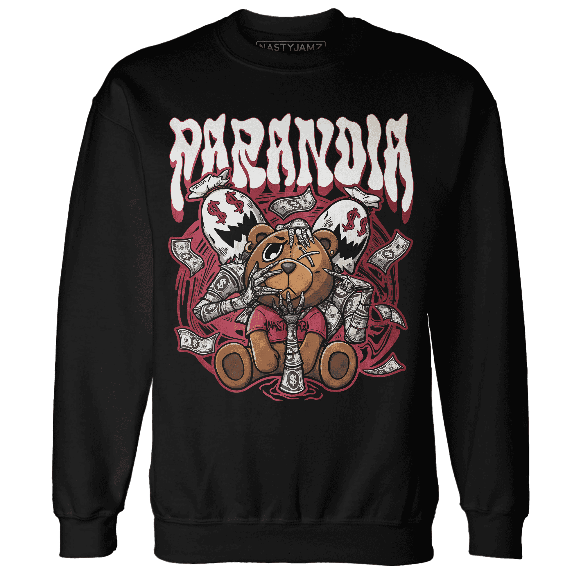 High 85 Metallic Burgundy 1s Sweatshirt Match Paranoia Money BER - NastyJamz