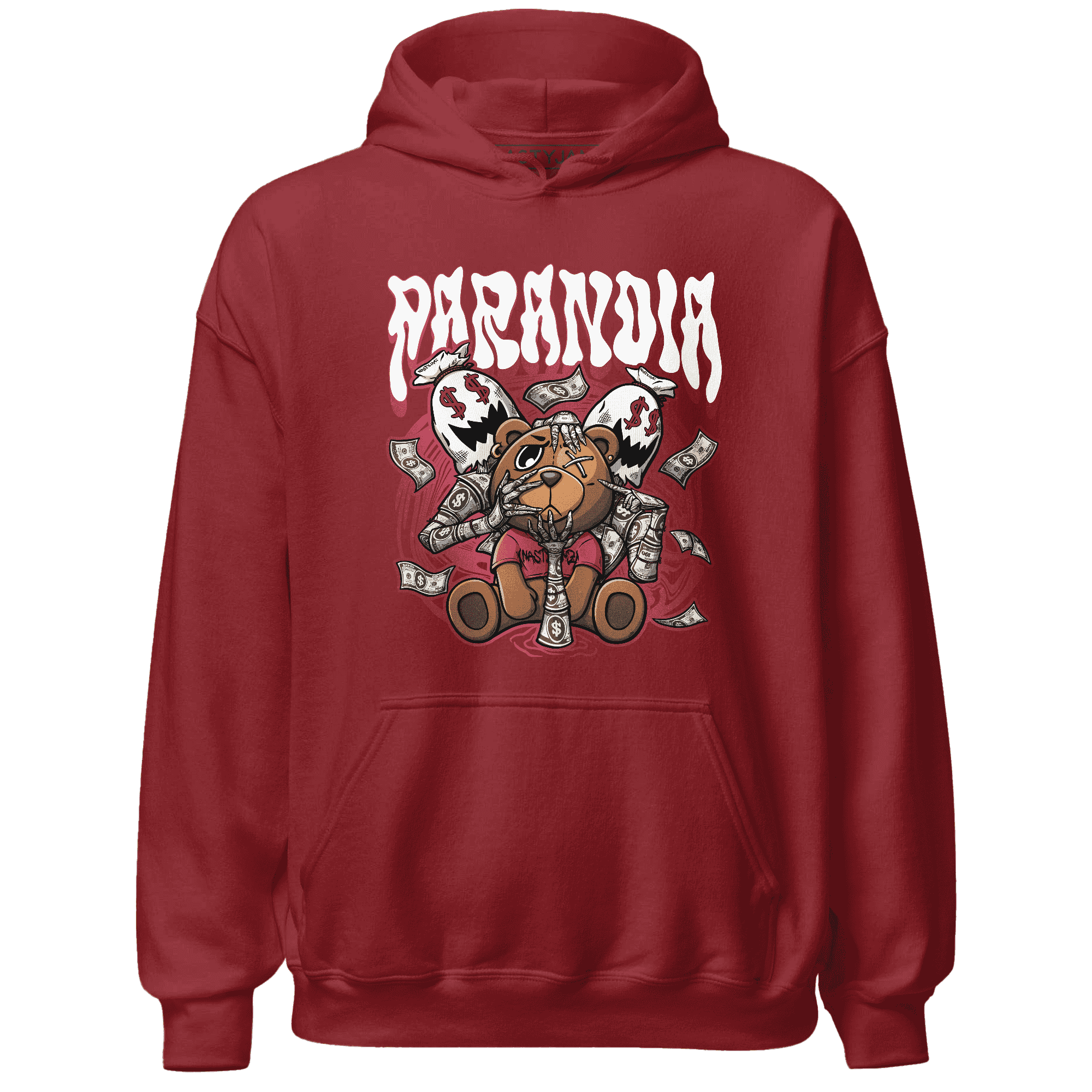 High 85 Metallic Burgundy 1s Hoodie Match Paranoia Money BER - NastyJamz