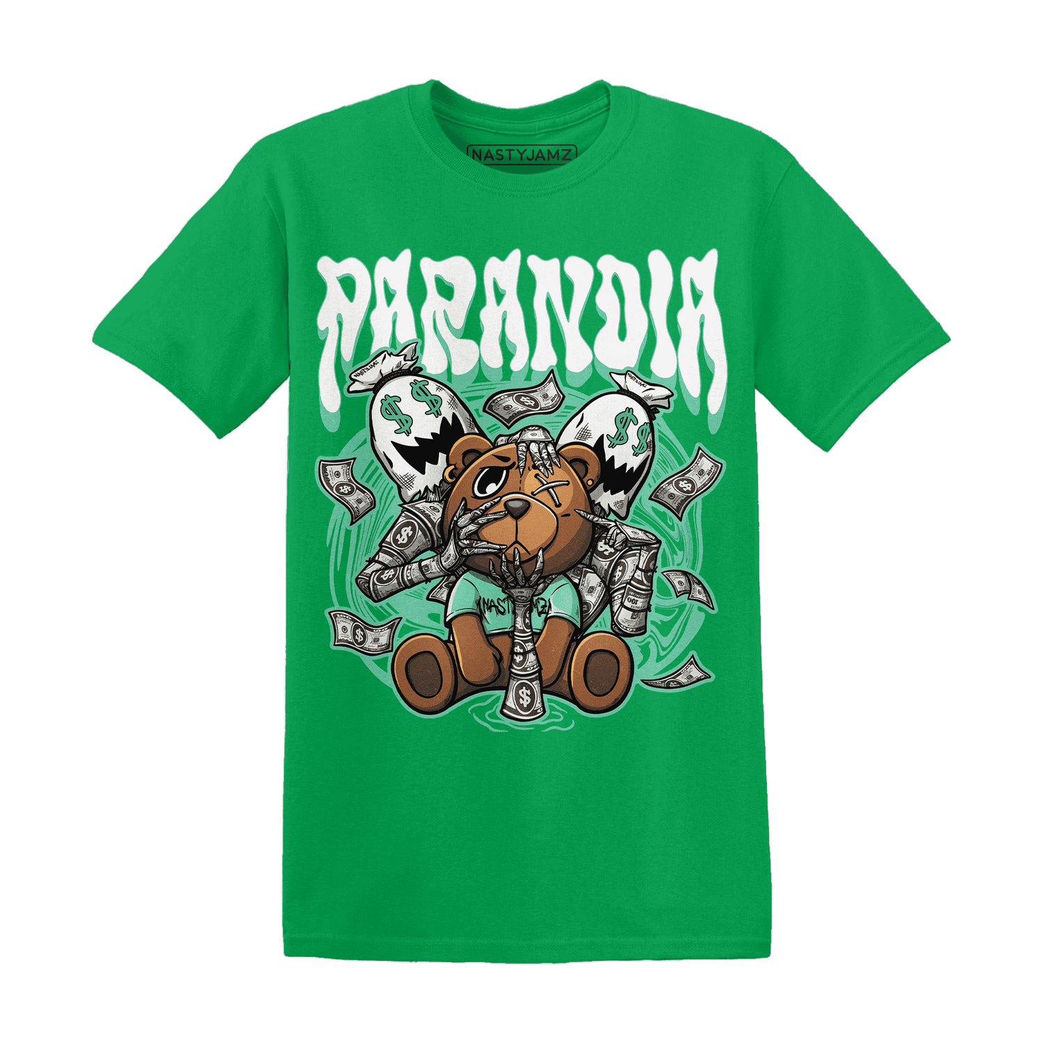 High OG Green Glow 1s T Shirt Match Paranoia Money BER - NastyJamz