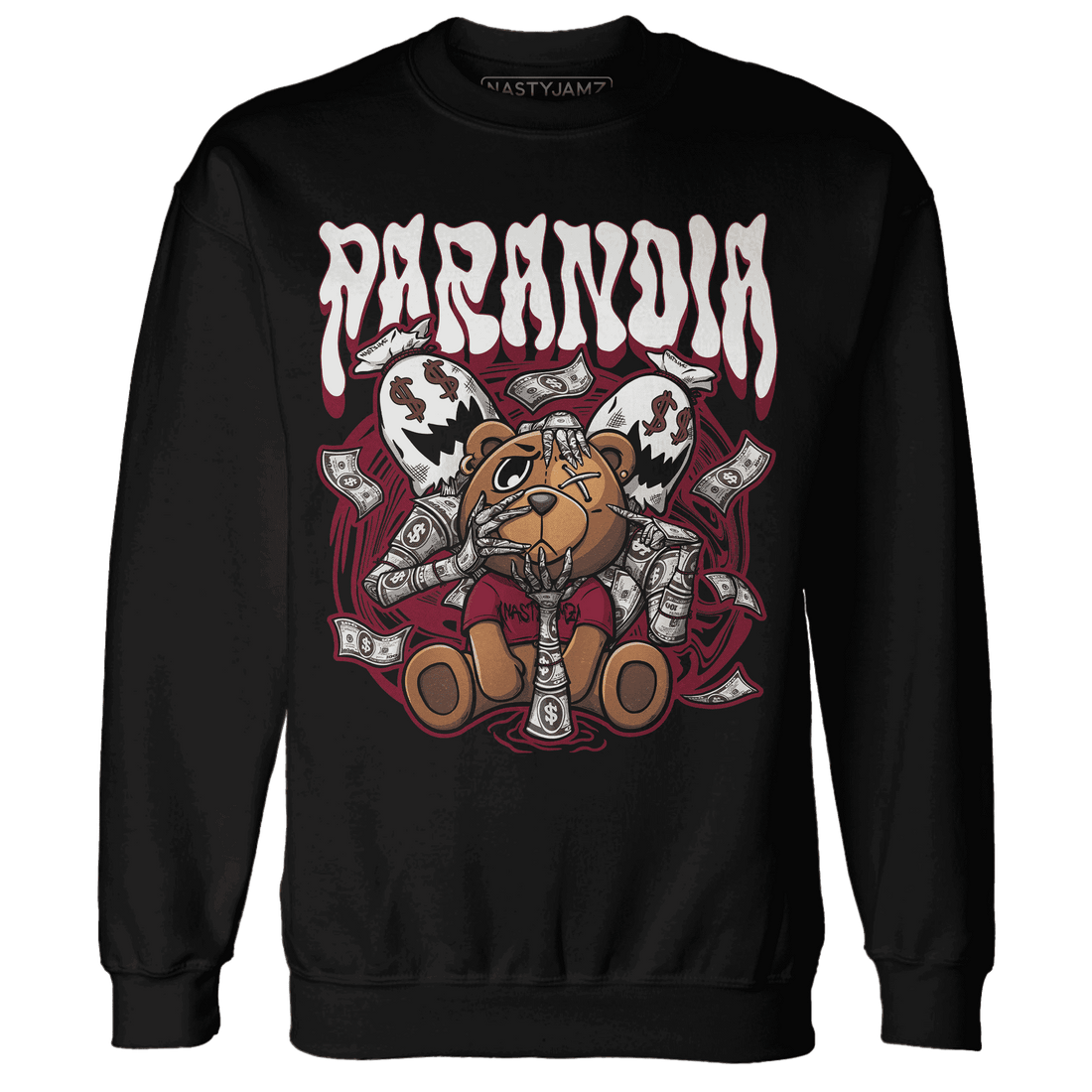 High White Team Red 1s Sweatshirt Match Paranoia Money BER - NastyJamz