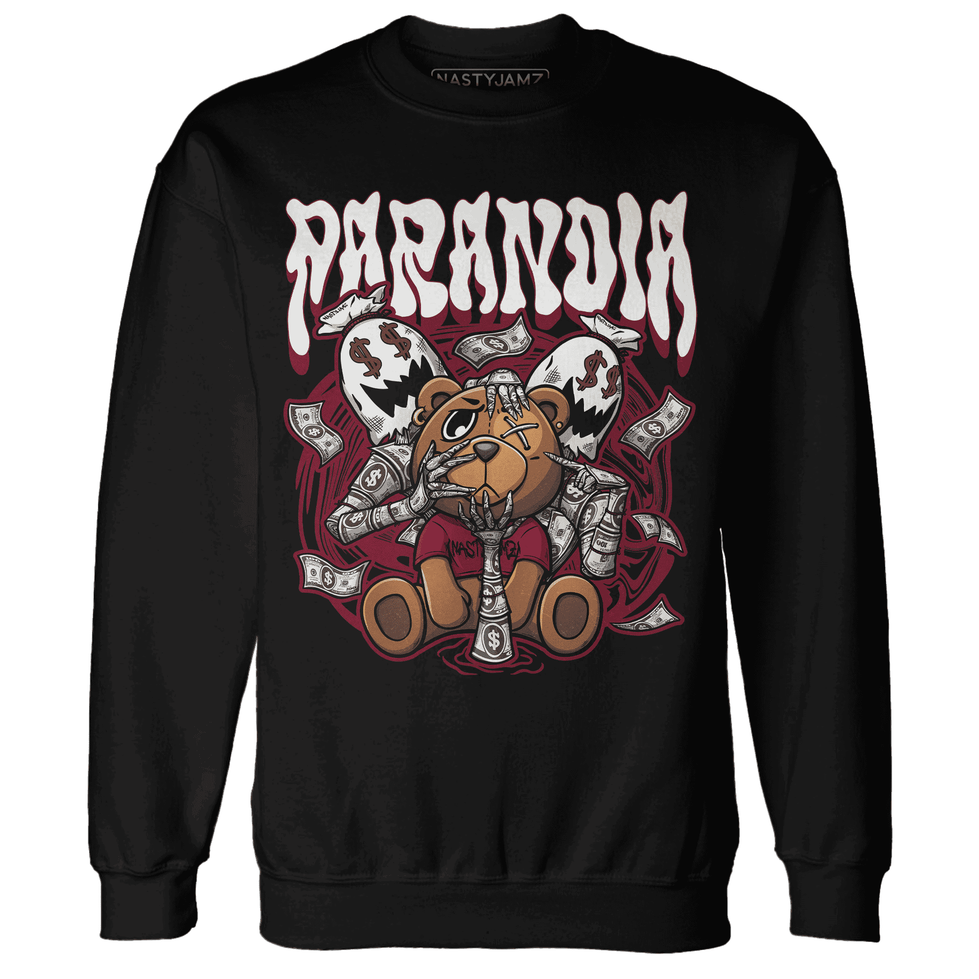 High White Team Red 1s Sweatshirt Match Paranoia Money BER - NastyJamz