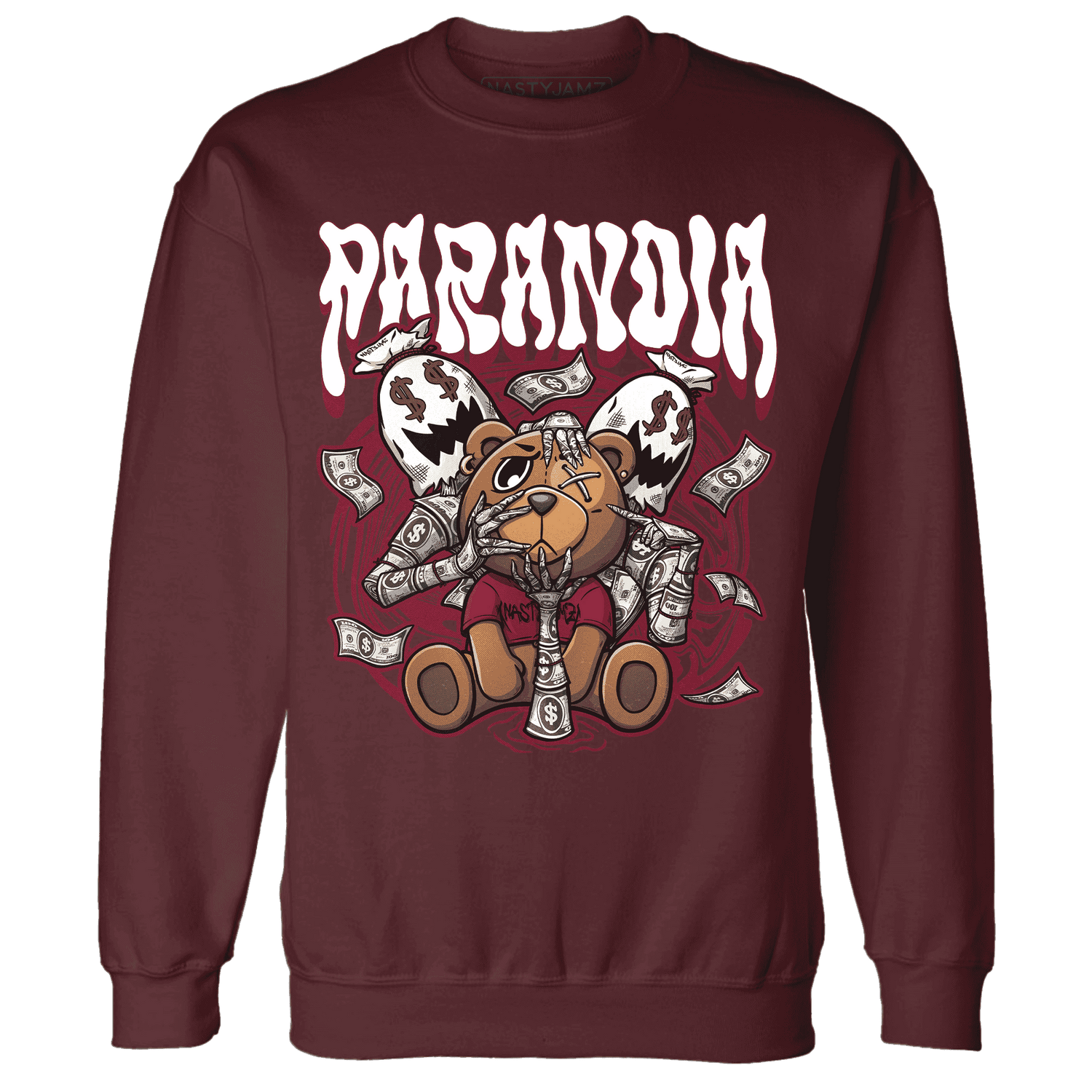 High White Team Red 1s Sweatshirt Match Paranoia Money BER - NastyJamz
