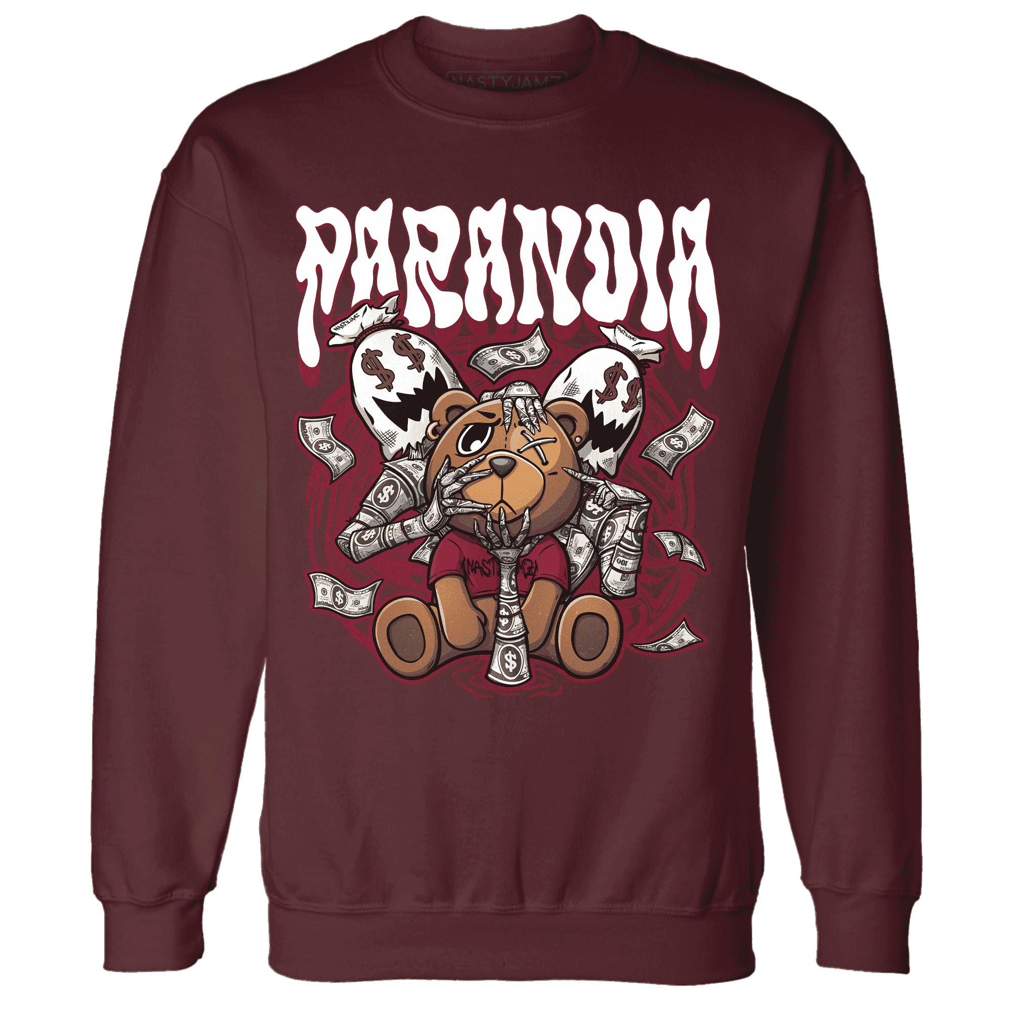High White Team Red 1s Sweatshirt Match Paranoia Money BER - NastyJamz