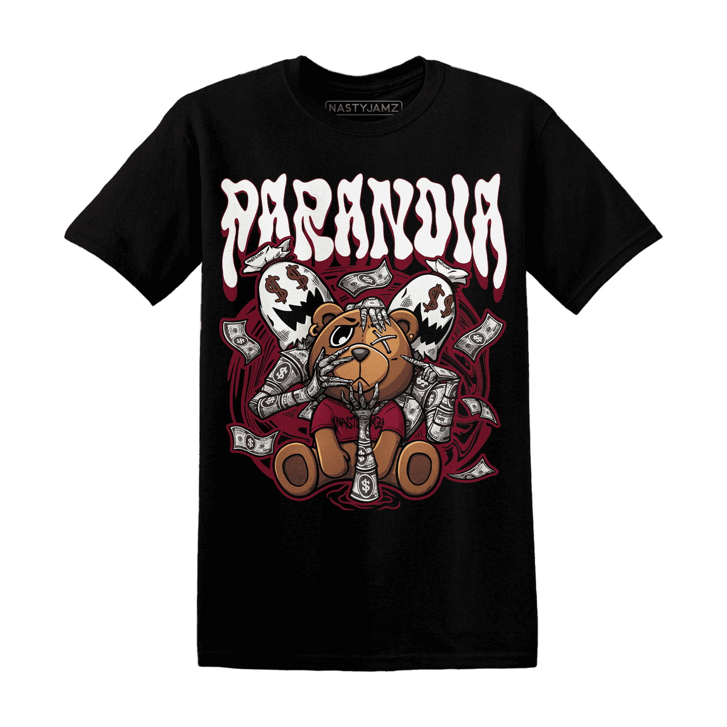 High White Team Red 1s T Shirt Match Paranoia Money BER - NastyJamz