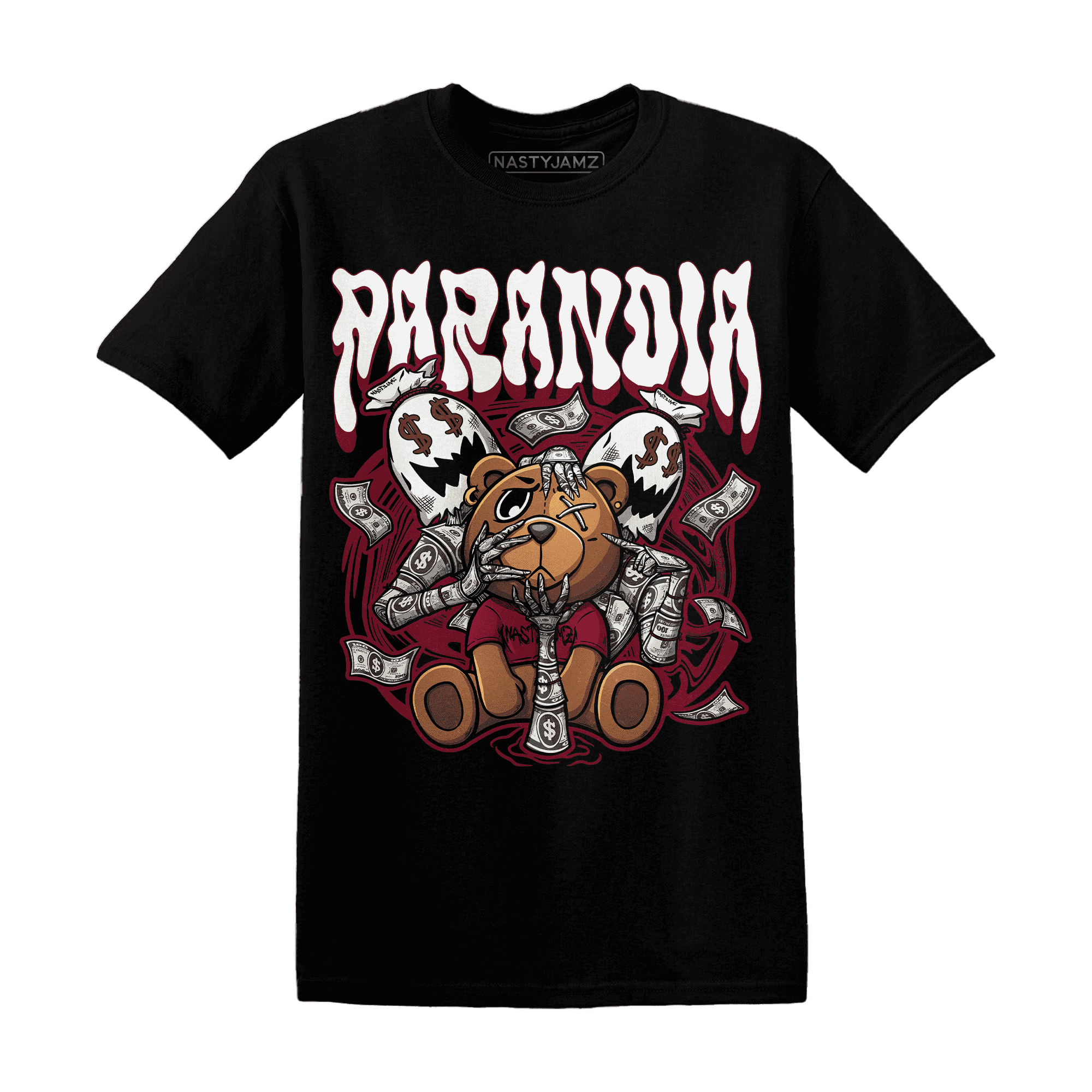 High White Team Red 1s T Shirt Match Paranoia Money BER - NastyJamz