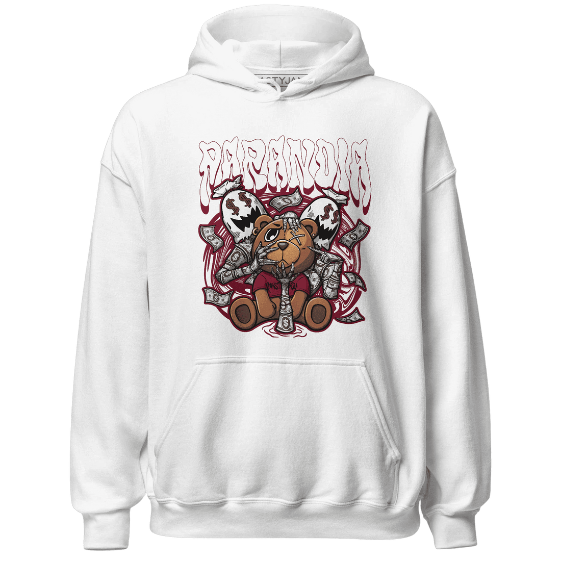 High White Team Red 1s Hoodie Match Paranoia Money BER - NastyJamz