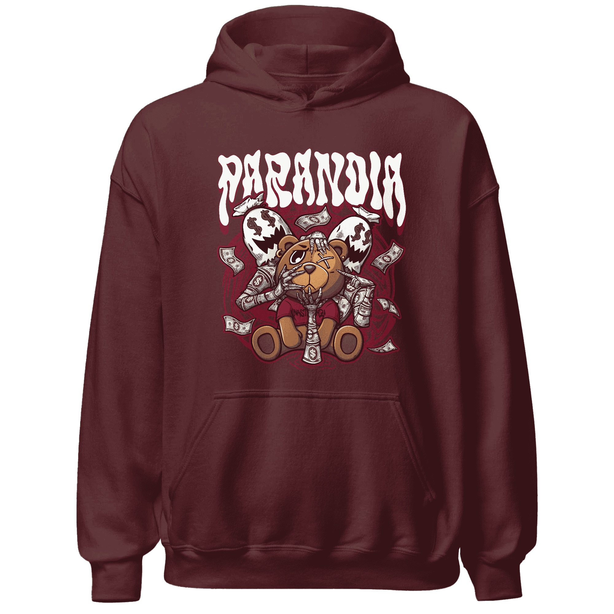 High White Team Red 1s Hoodie Match Paranoia Money BER - NastyJamz