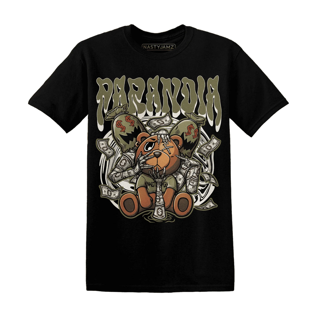 NastyJamz-Medium-Olive-1s-T-Shirt-Match-Paranoia-Money-BER