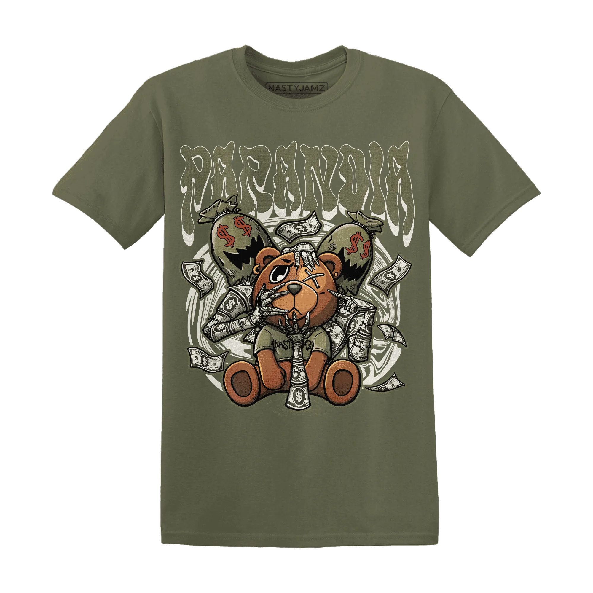 NastyJamz-Medium-Olive-1s-T-Shirt-Match-Paranoia-Money-BER