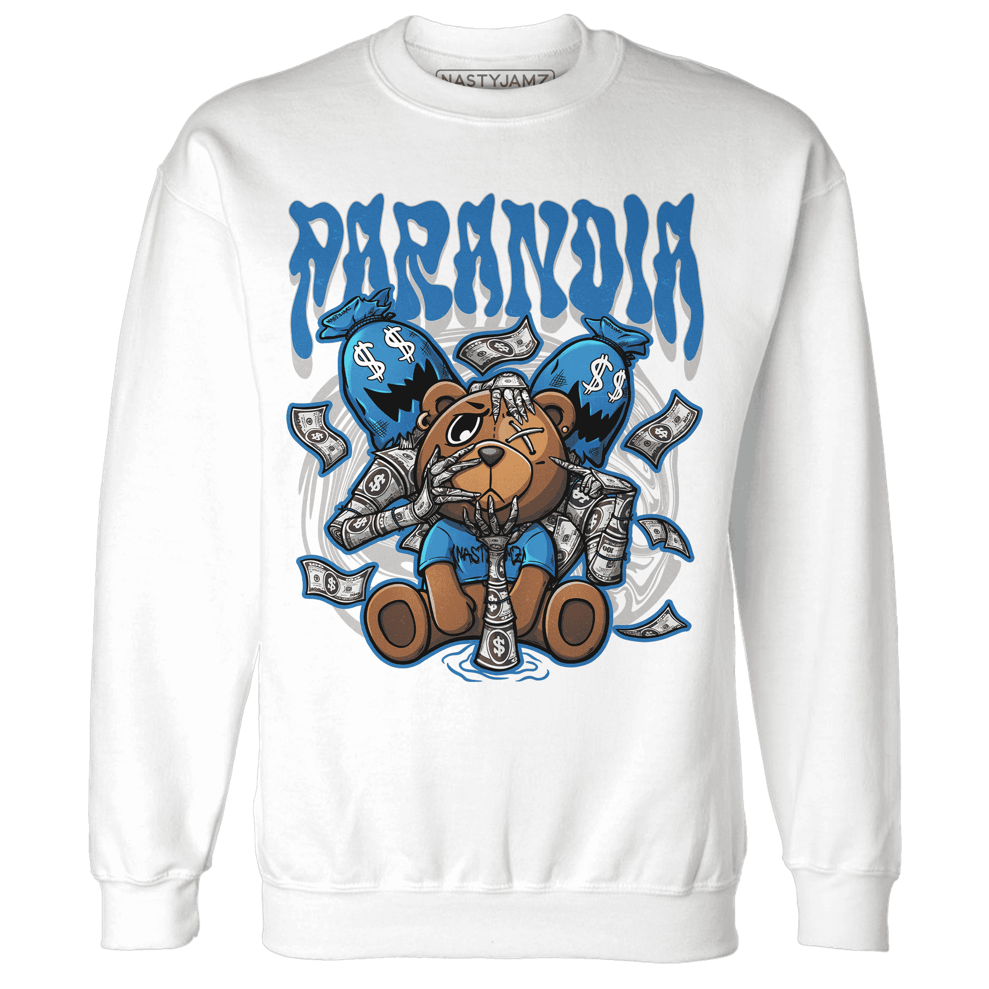 Industrial Blue 4s Sweatshirt Match Paranoia Money BER - NastyJamz