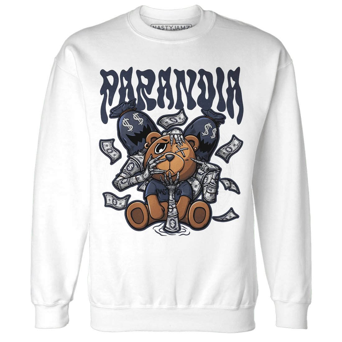 White-Navy-6s-Sweatshirt-Match-Paranoia-Money-BER