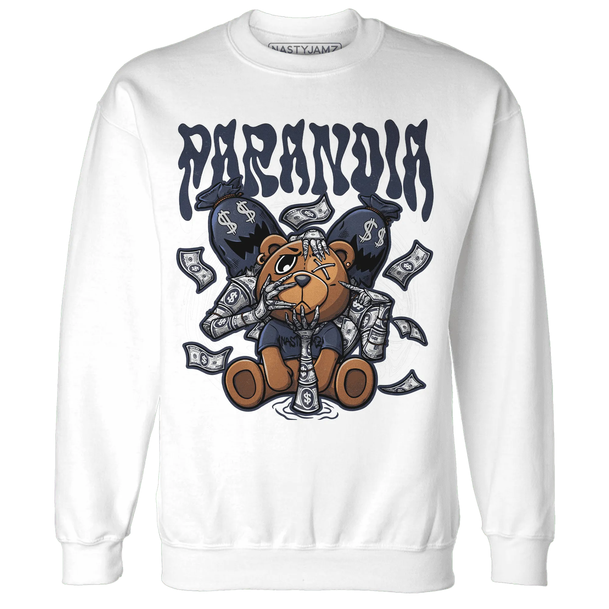 White-Navy-6s-Sweatshirt-Match-Paranoia-Money-BER