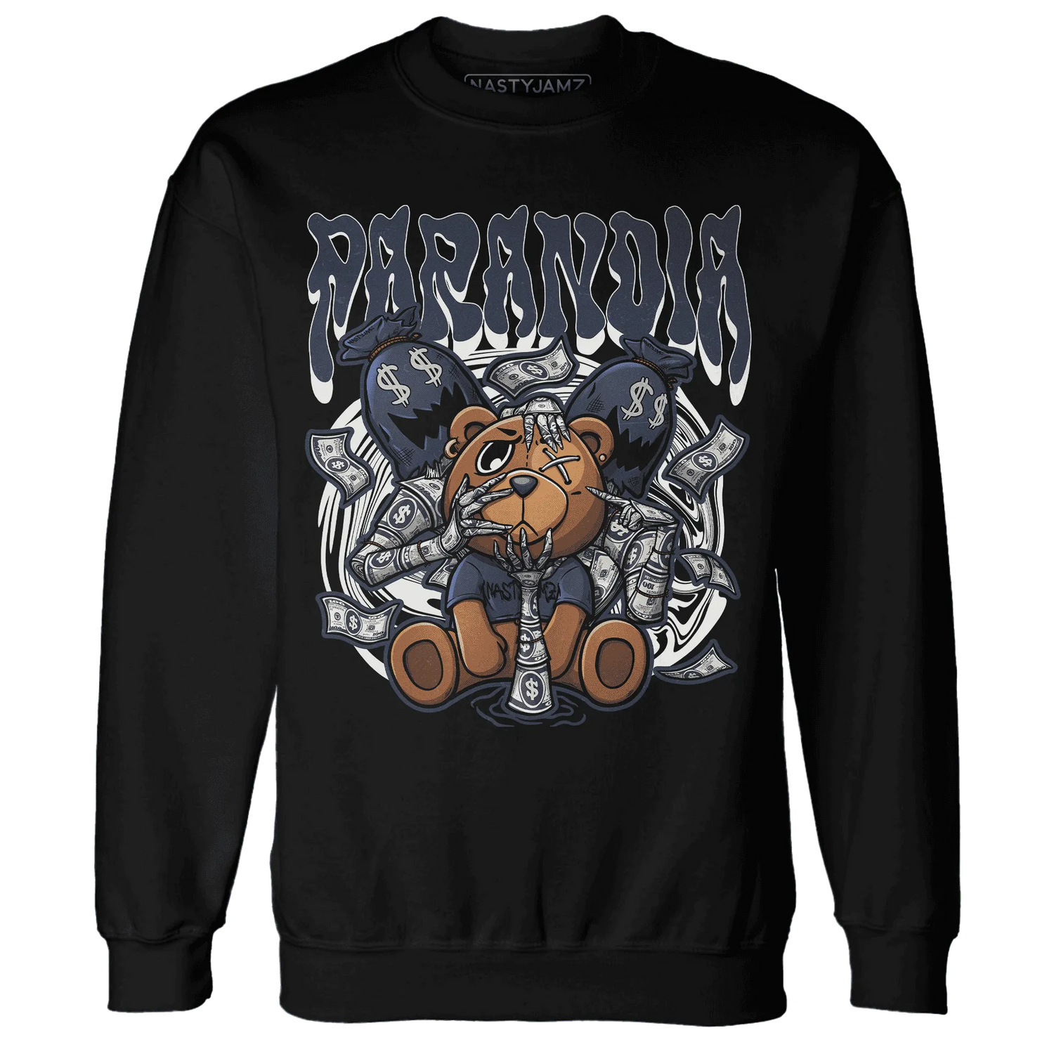 White-Navy-6s-Sweatshirt-Match-Paranoia-Money-BER