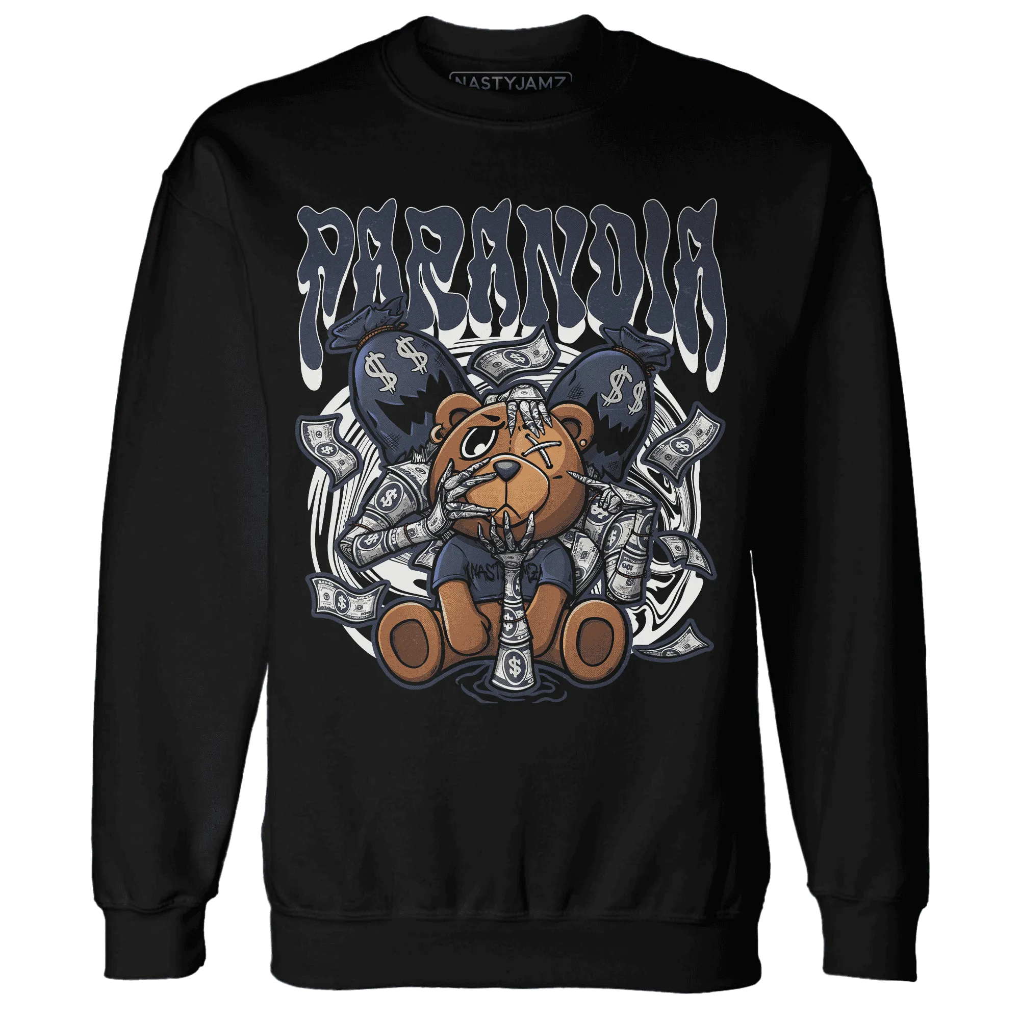 White-Navy-6s-Sweatshirt-Match-Paranoia-Money-BER