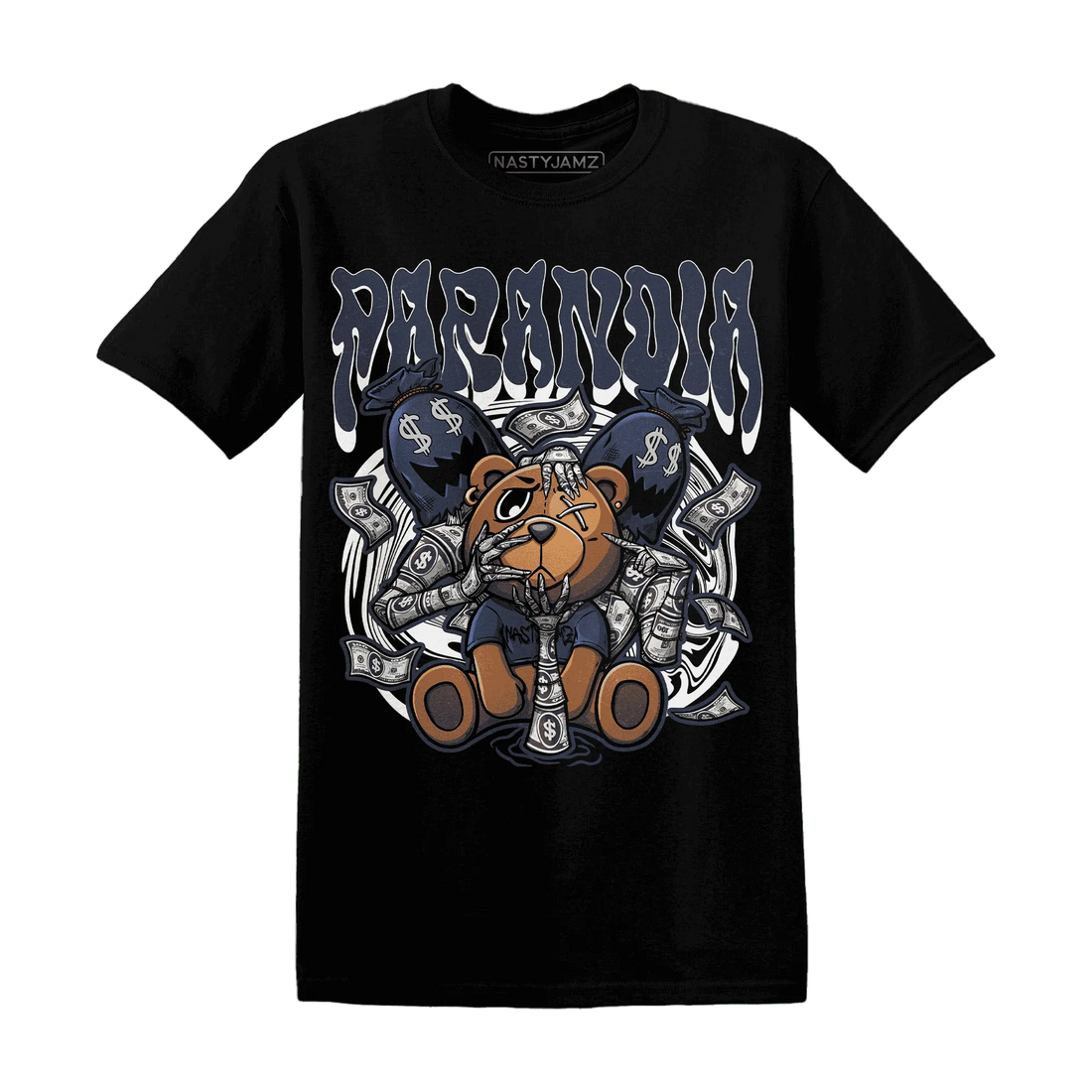 White-Navy-6s-T-Shirt-Match-Paranoia-Money-BER