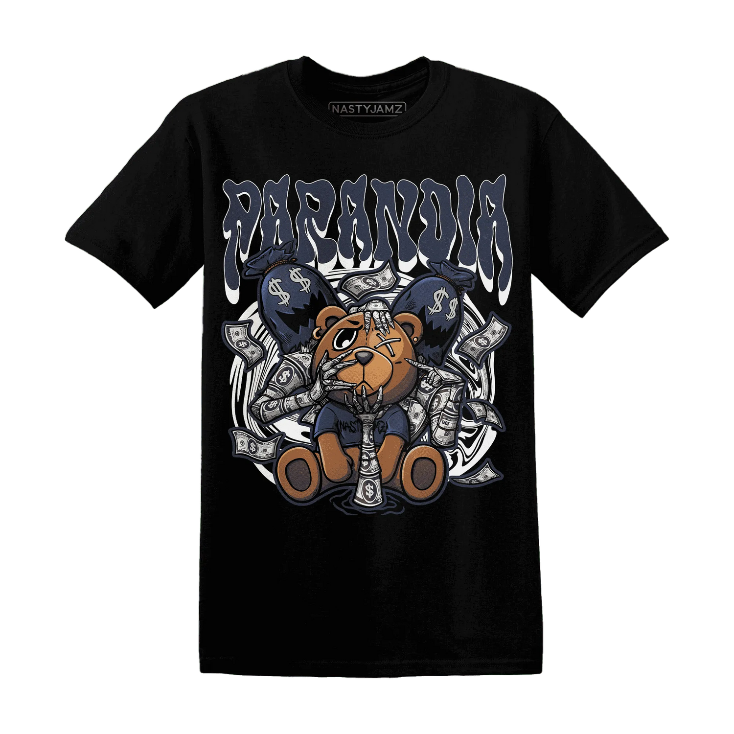 White-Navy-6s-T-Shirt-Match-Paranoia-Money-BER