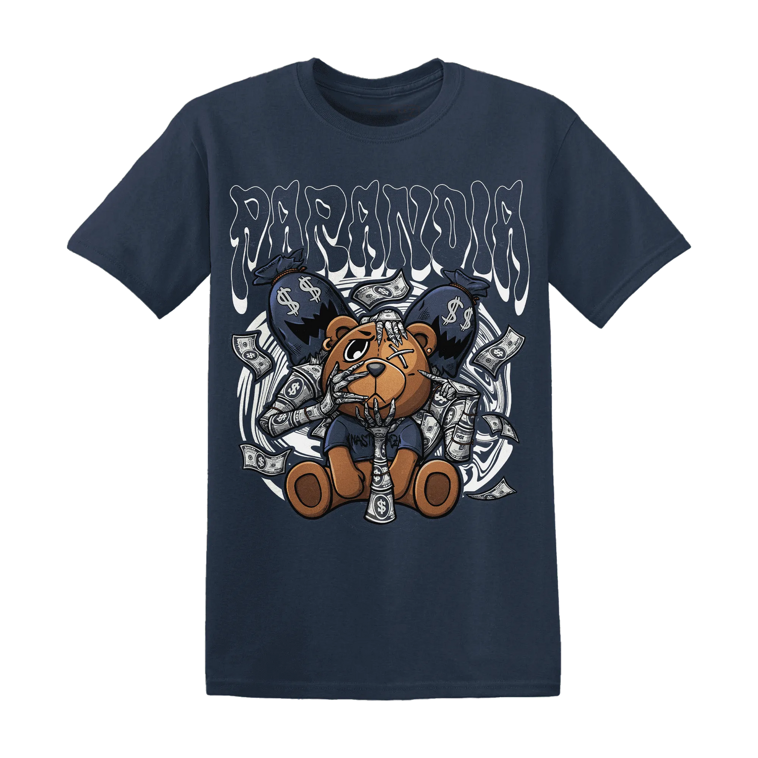 White-Navy-6s-T-Shirt-Match-Paranoia-Money-BER