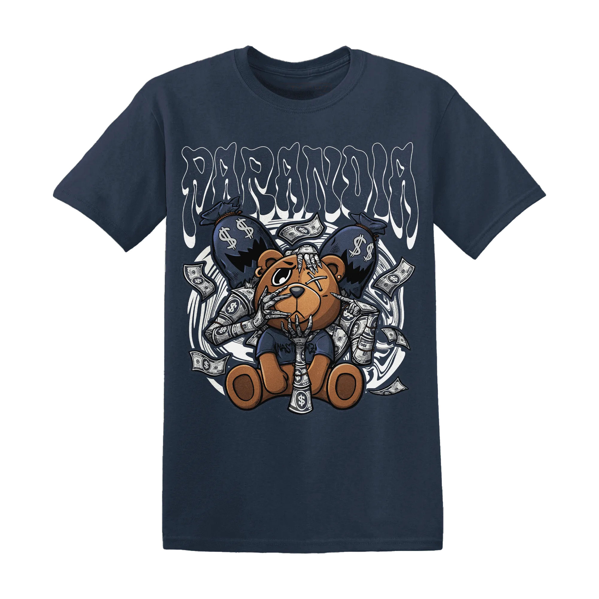 White-Navy-6s-T-Shirt-Match-Paranoia-Money-BER