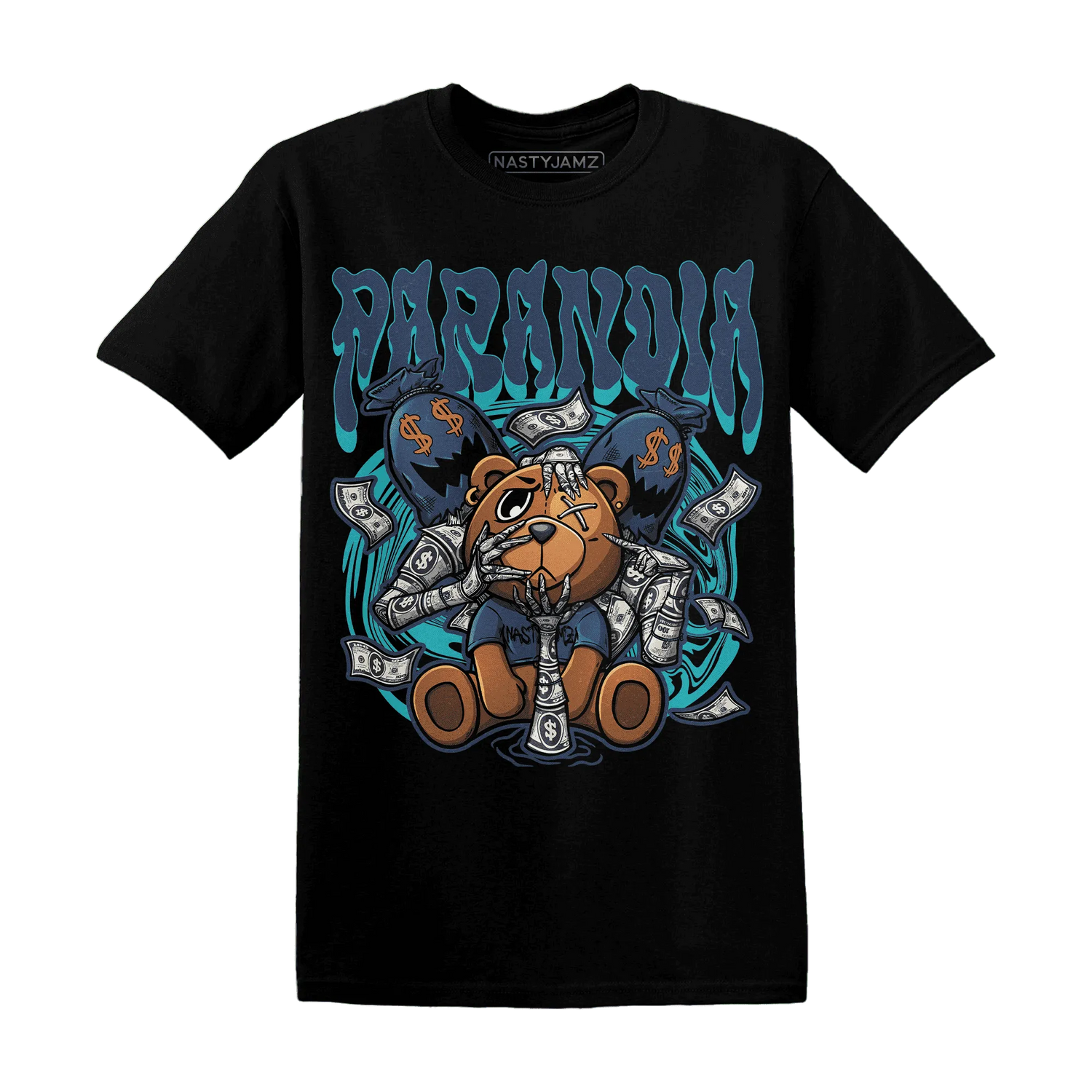 NastyJamz-AM-Plus-Drift-Midnight-Navy-Total-Orange-Dusty-Cactus-T-Shirt-Match-Paranoia-Money-BER