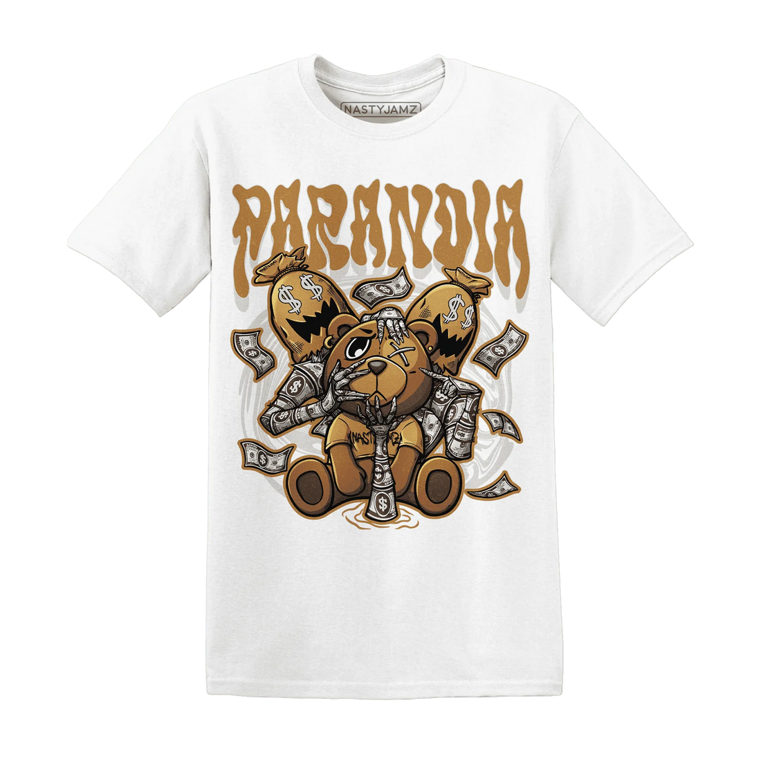 Dunk-Low-Retro-Wheat-Orange-NastyJamz-T-Shirt-Match-Paranoia-Money-BER