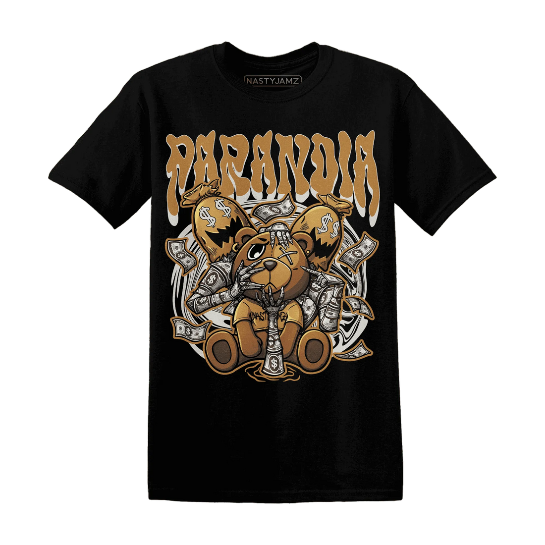 Dunk-Low-Retro-Wheat-Orange-NastyJamz-T-Shirt-Match-Paranoia-Money-BER