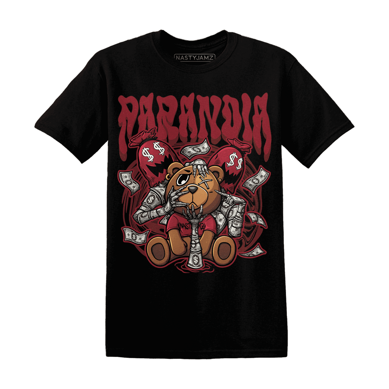 Cherry 12s T Shirt Match Paranoia Money BER - NastyJamz