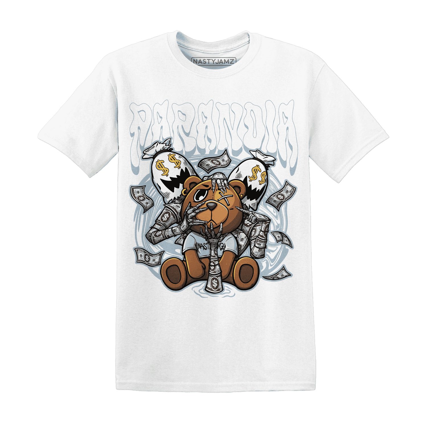 Blue Grey 13s T Shirt Match Paranoia Money BER - NastyJamz