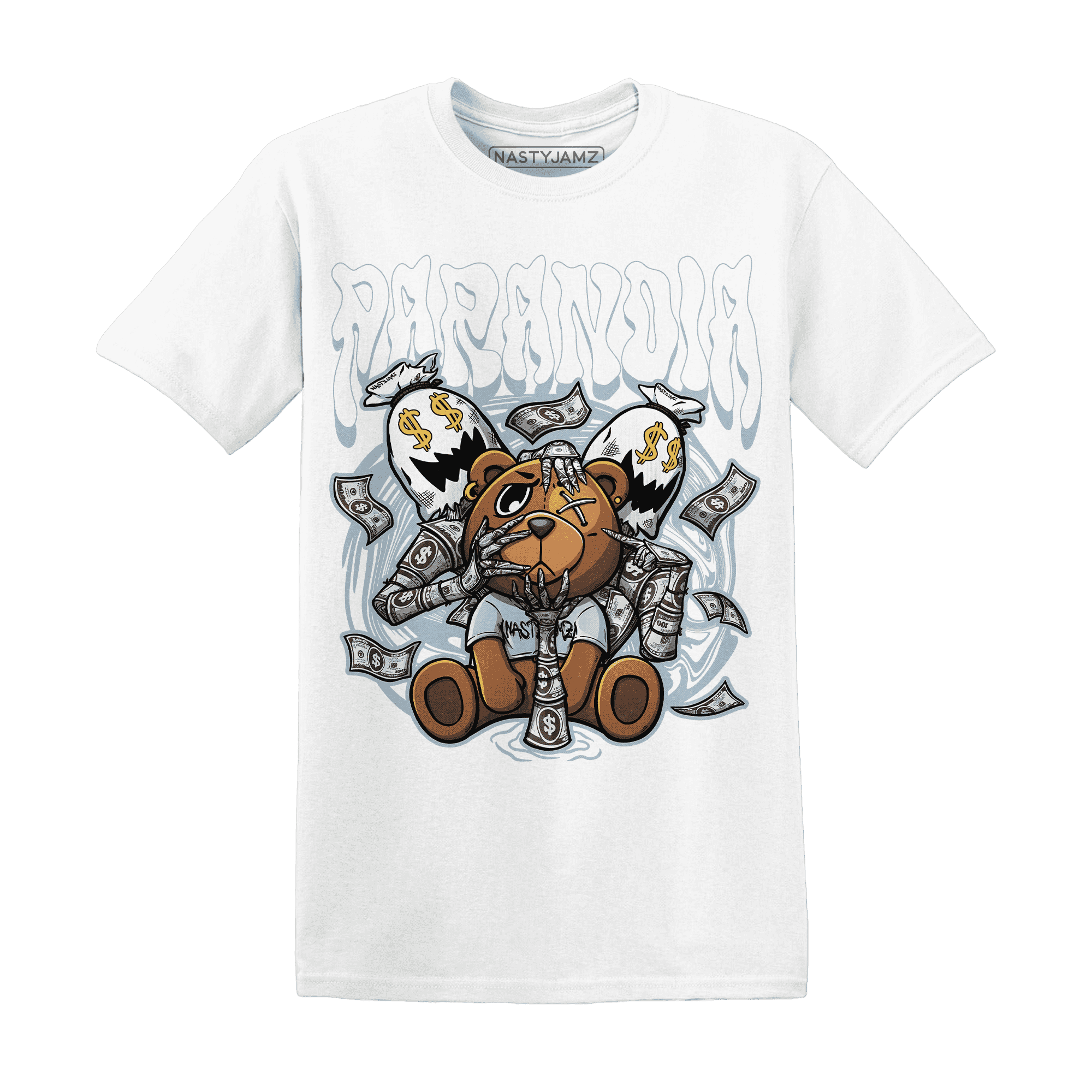 Blue Grey 13s T Shirt Match Paranoia Money BER - NastyJamz