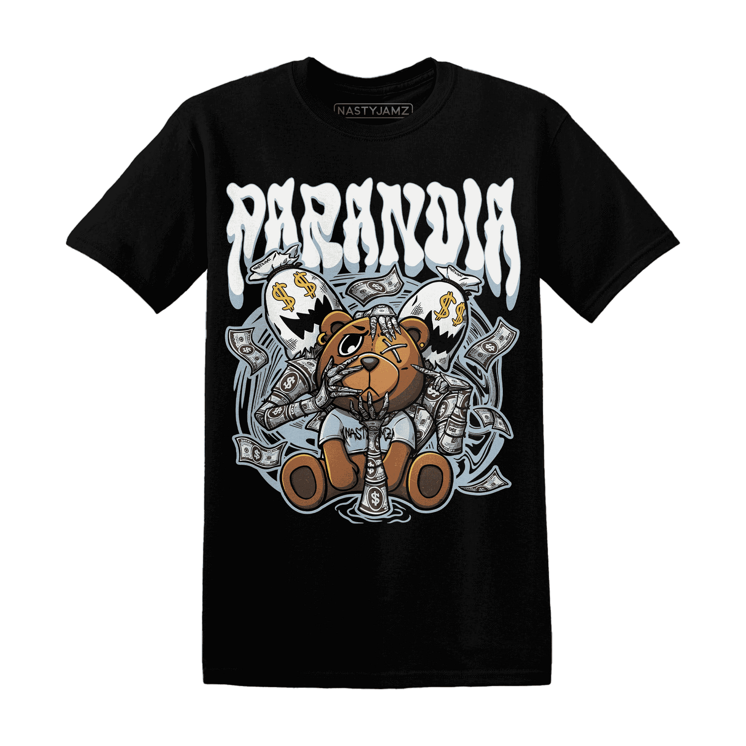 Blue Grey 13s T Shirt Match Paranoia Money BER - NastyJamz
