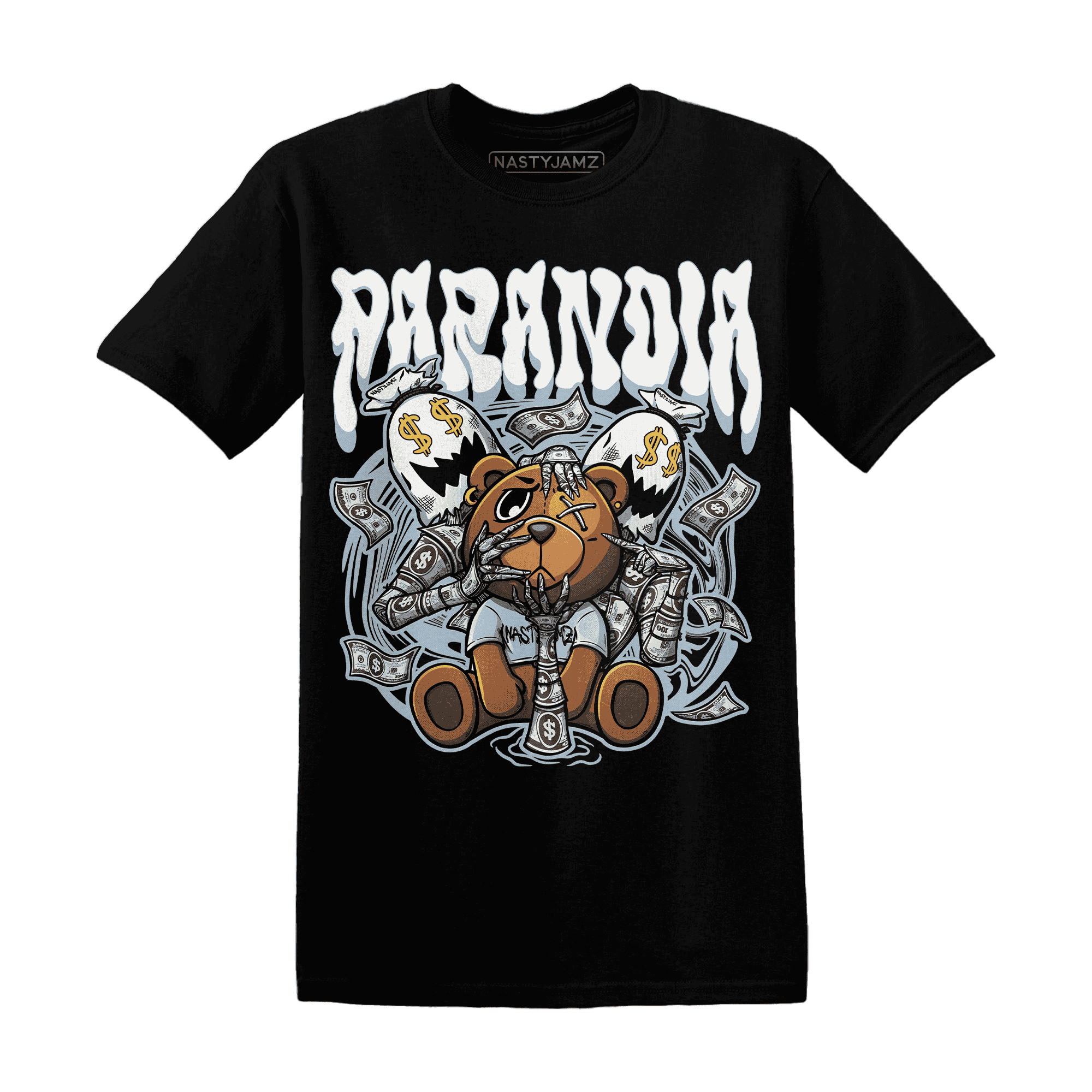 Blue Grey 13s T Shirt Match Paranoia Money BER - NastyJamz