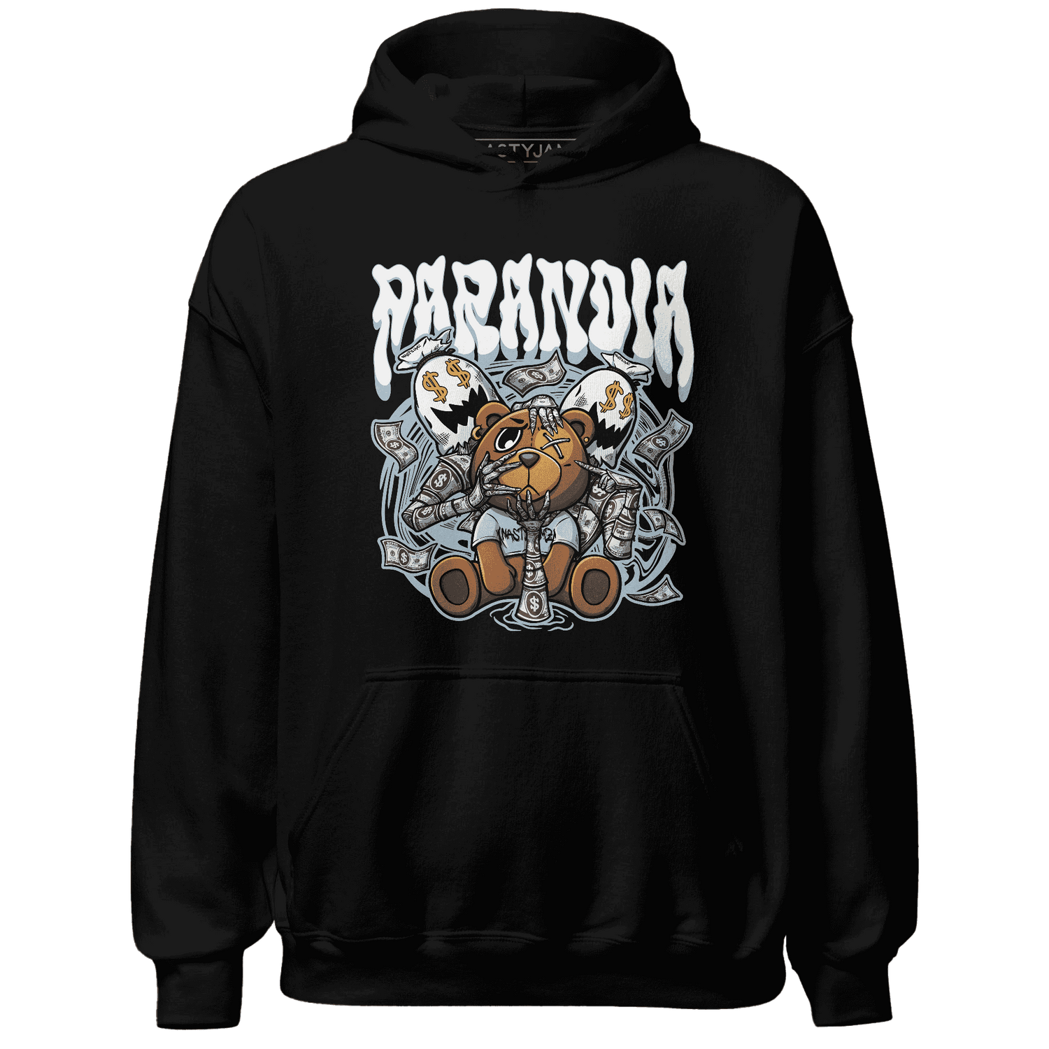 Jordan 13 Blue Grey Hoodie Match Paranoia Money BER - NastyJamz