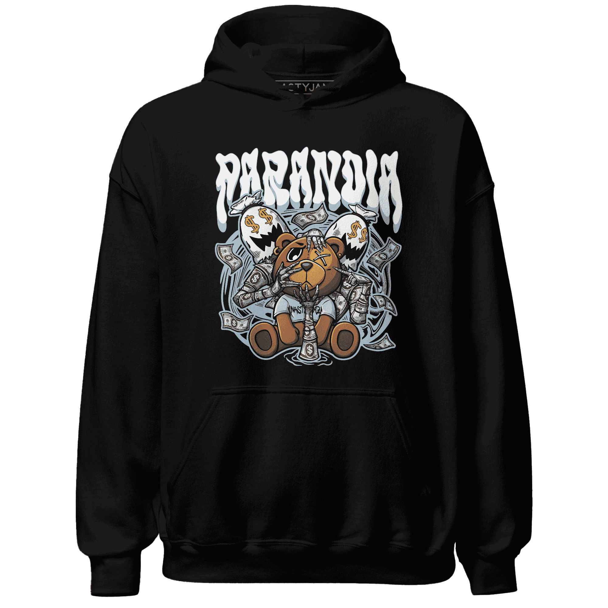 Jordan 13 Blue Grey Hoodie Match Paranoia Money BER - NastyJamz