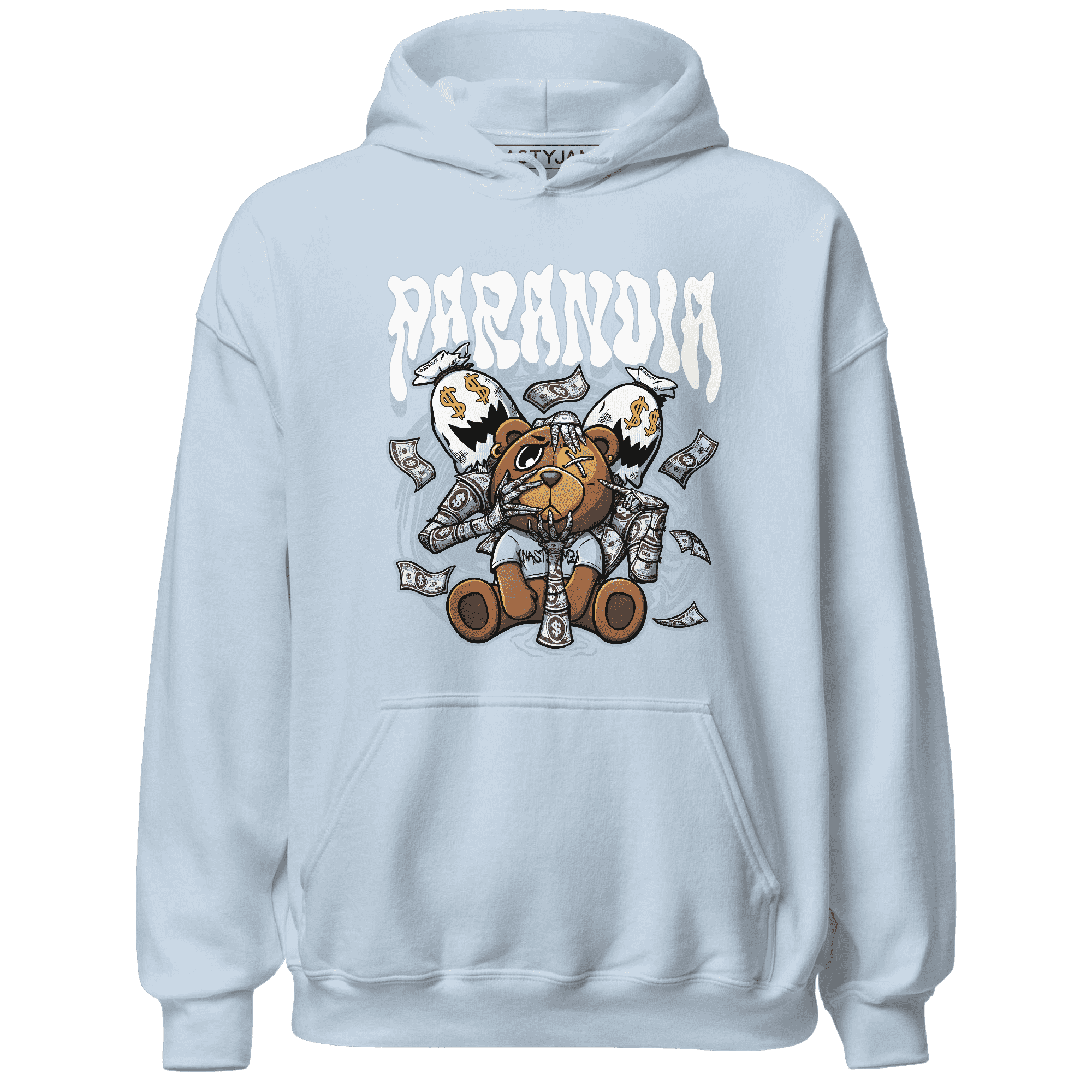 Jordan 13 Blue Grey Hoodie Match Paranoia Money BER - NastyJamz