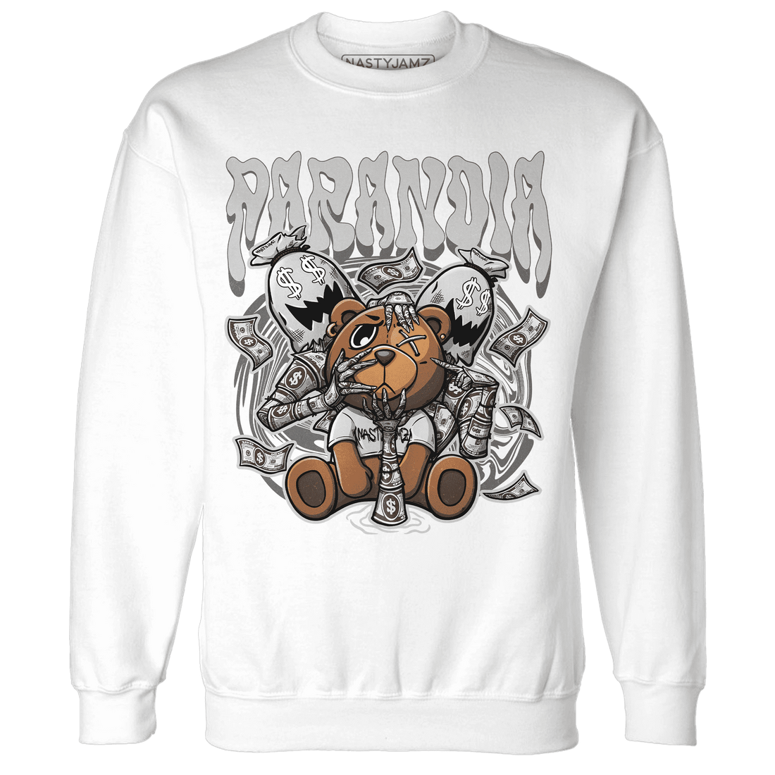 Retro High OG Black White 1s Sweatshirt Match Paranoia Money BER - NastyJamz