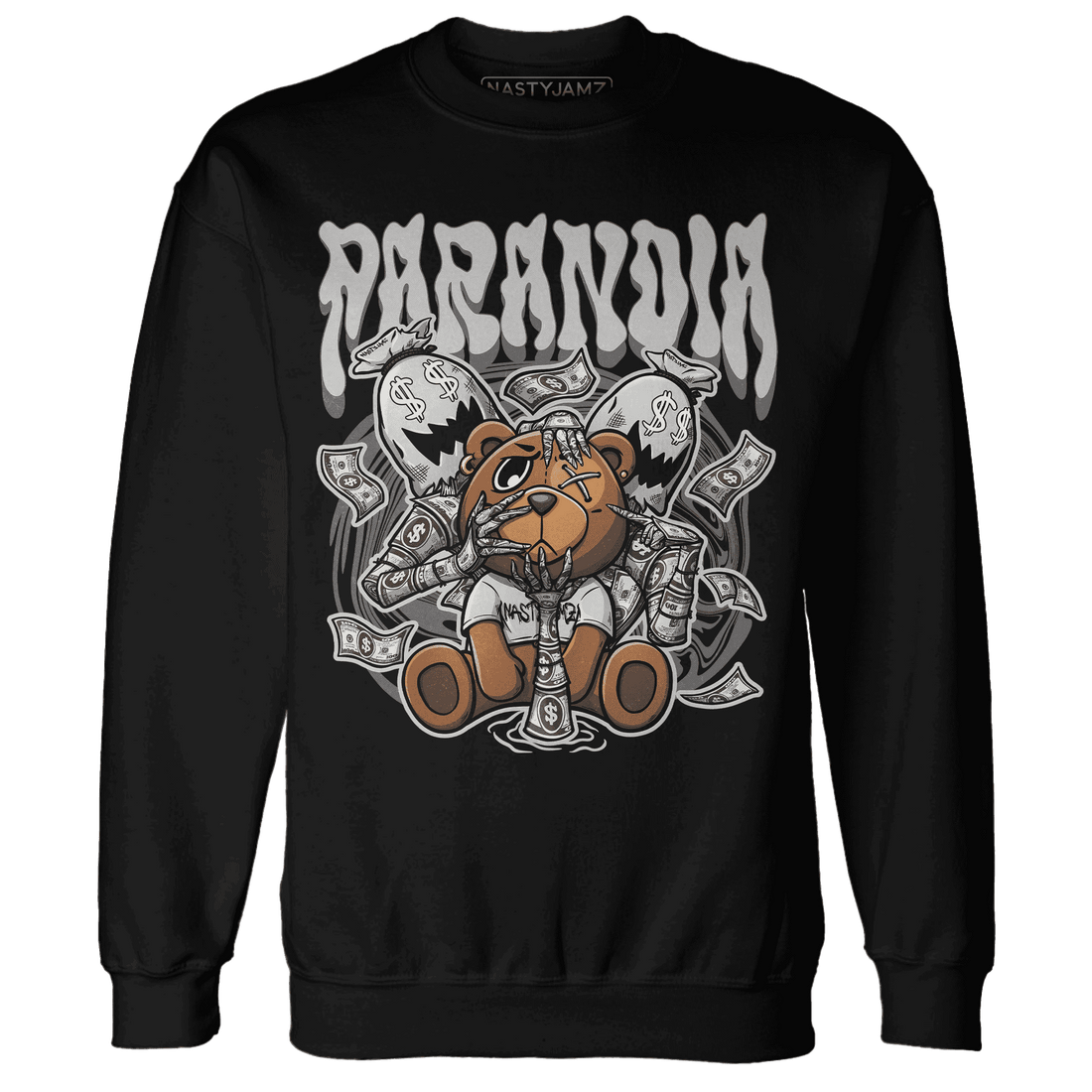 Retro High OG Black White 1s Sweatshirt Match Paranoia Money BER - NastyJamz