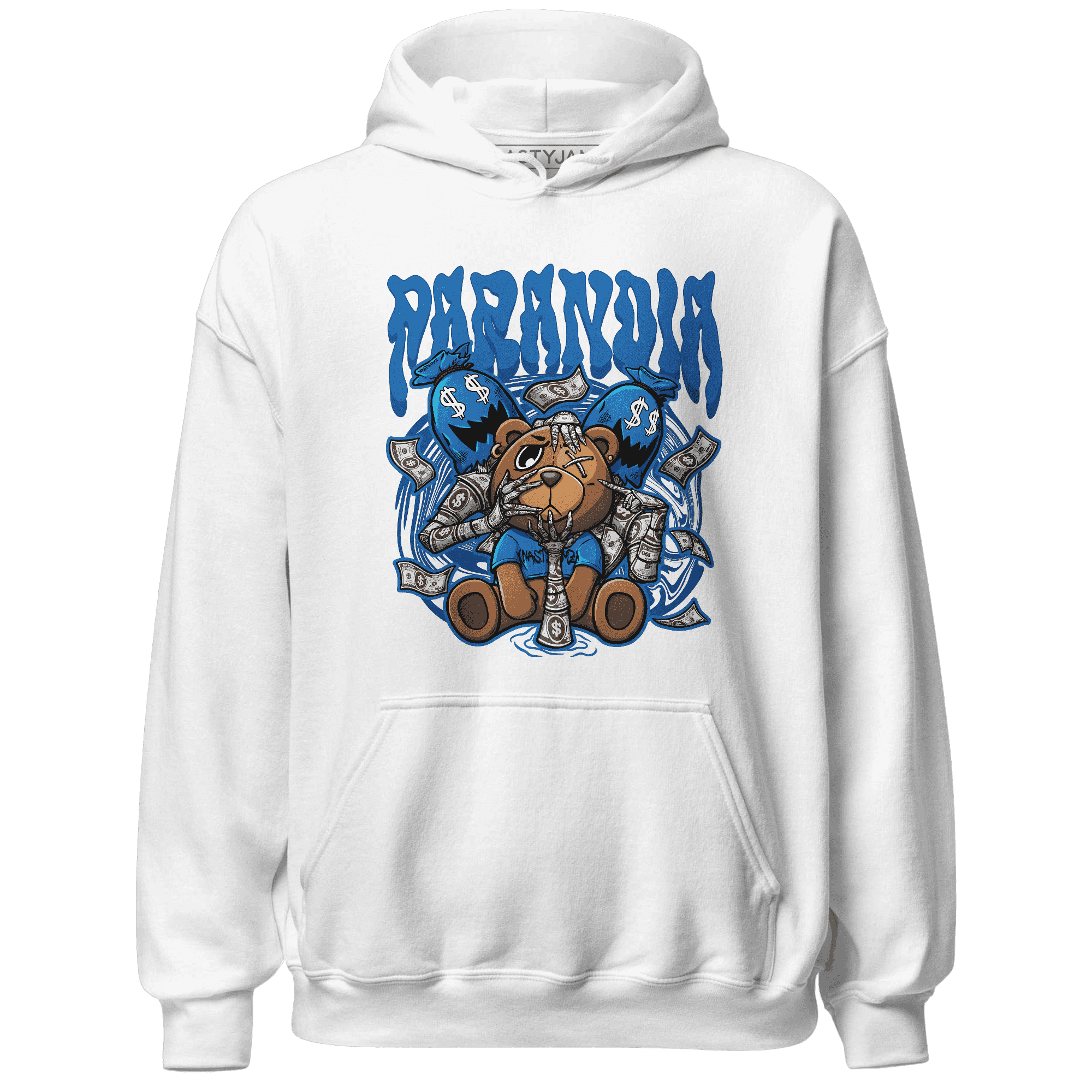 Jordan 1 Royal Reimagined Hoodie Match Paranoia Money BER - NastyJamz