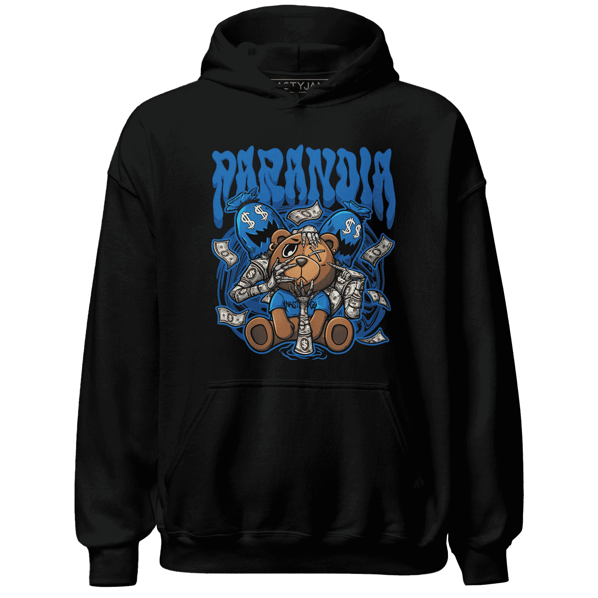 Jordan 1 Royal Reimagined Hoodie Match Paranoia Money BER - NastyJamz