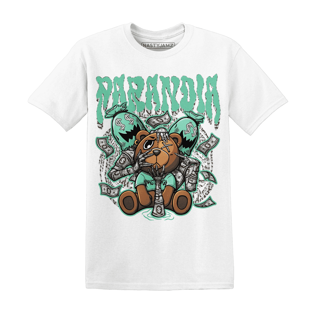 Green Glow 3s T Shirt Match Paranoia Money BER - NastyJamz