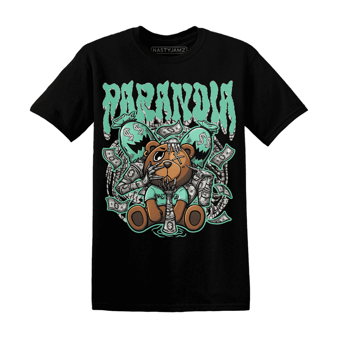 Green Glow 3s T Shirt Match Paranoia Money BER - NastyJamz