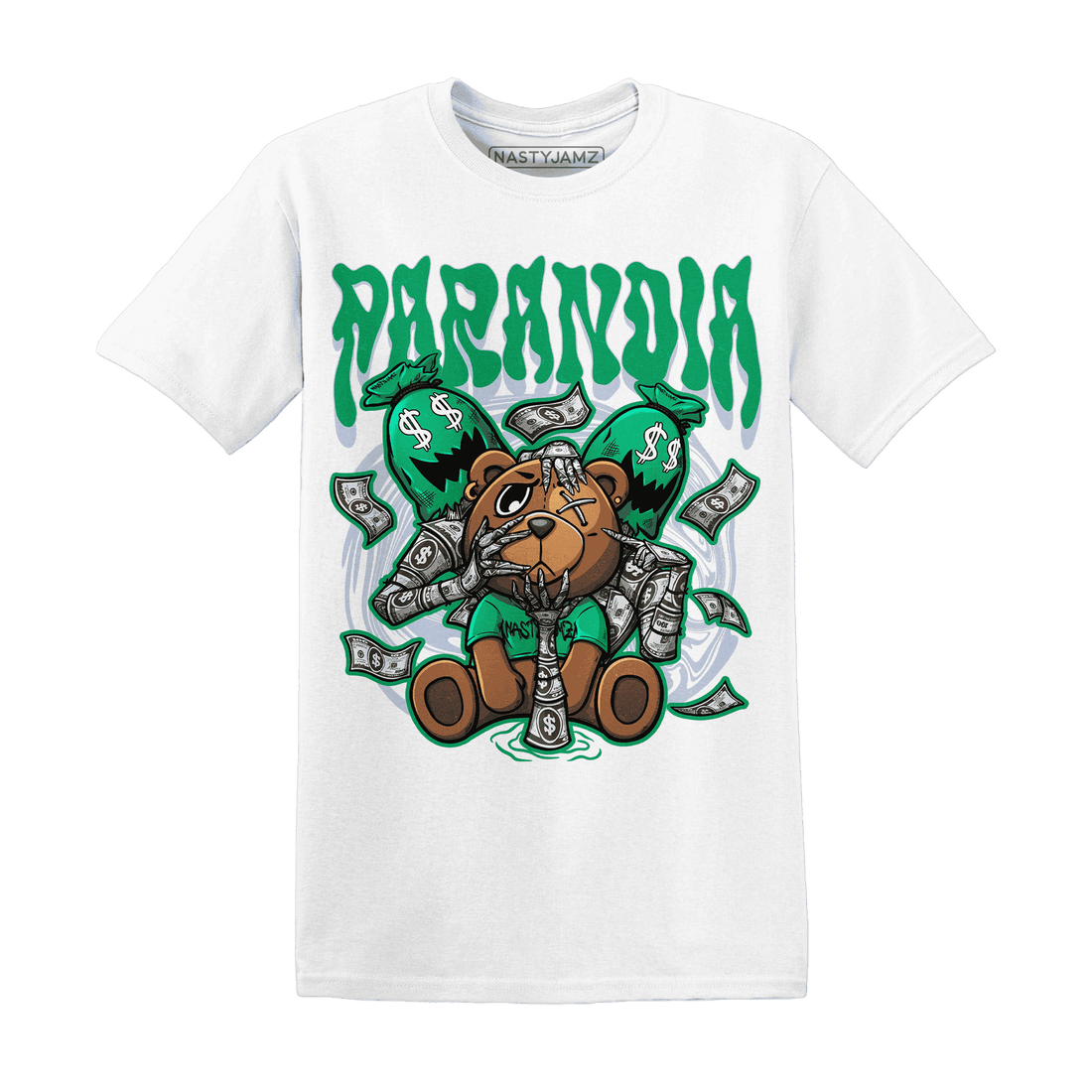 Lucky Green 5s T Shirt Match Paranoia Money BER - NastyJamz