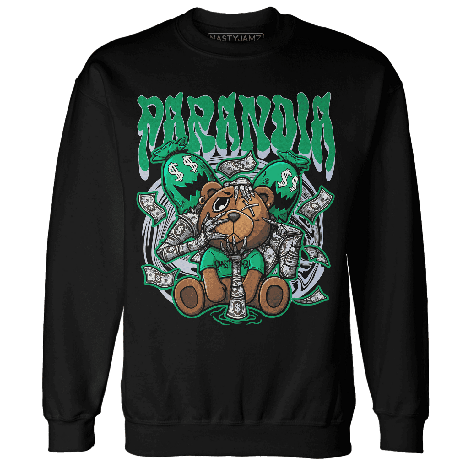 Lucky Green 5s Sweatshirt Match Paranoia Money BER - NastyJamz
